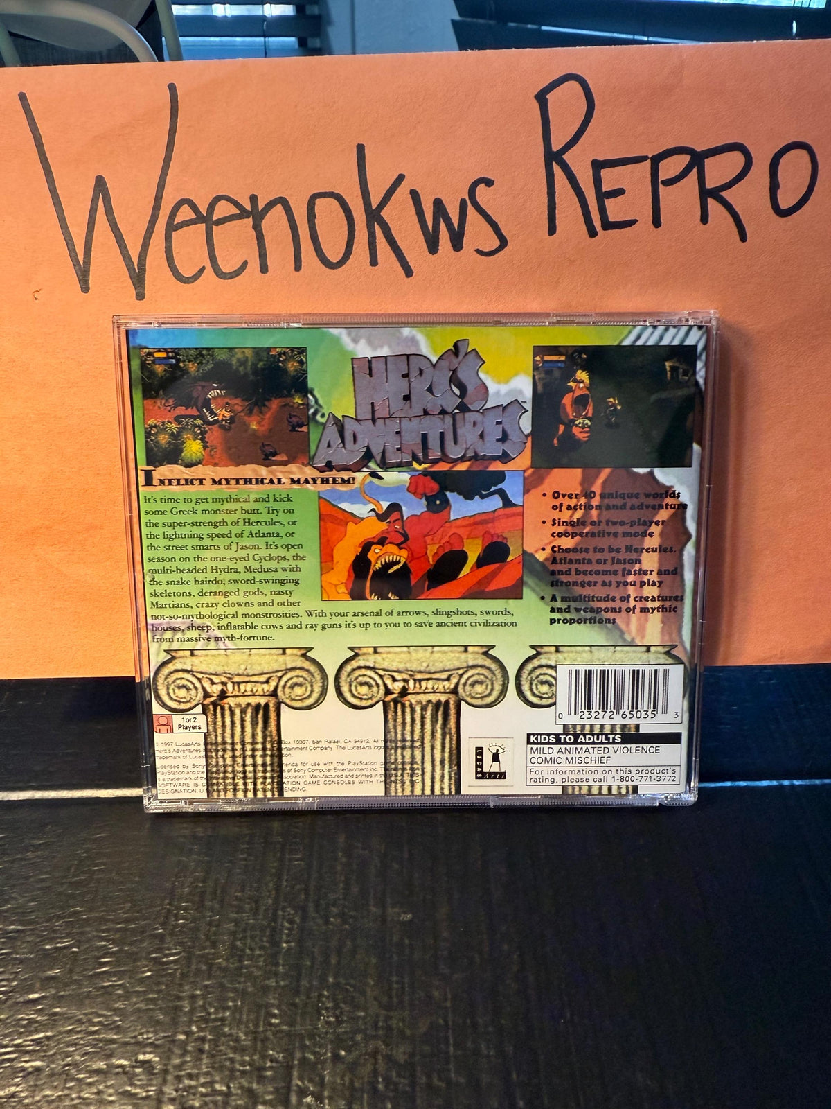 Herc’s Adventure REPLACMENT CASE No Disc! Ps1