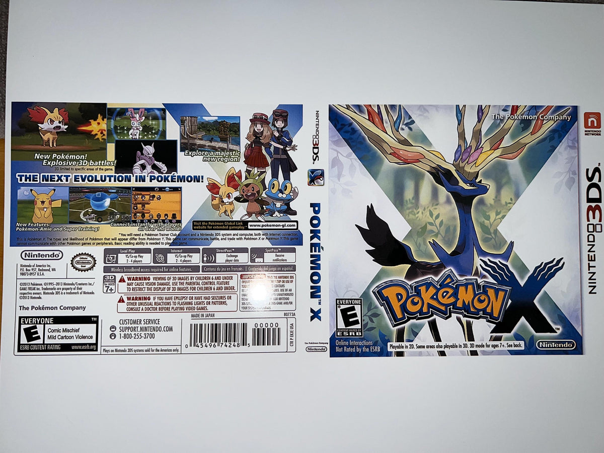Pokemon Pokémon X REPLACEMENT CASE No Game! Nintendo 3ds