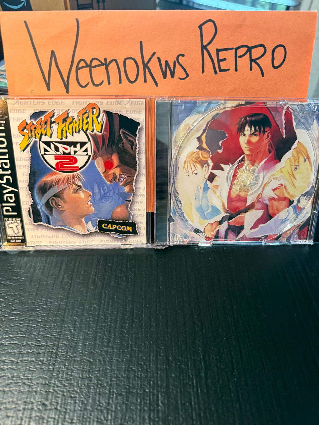 Street Fighter Alpha 2 REPLACMENT CASE No Disc ps1 Fighters Edge Variant