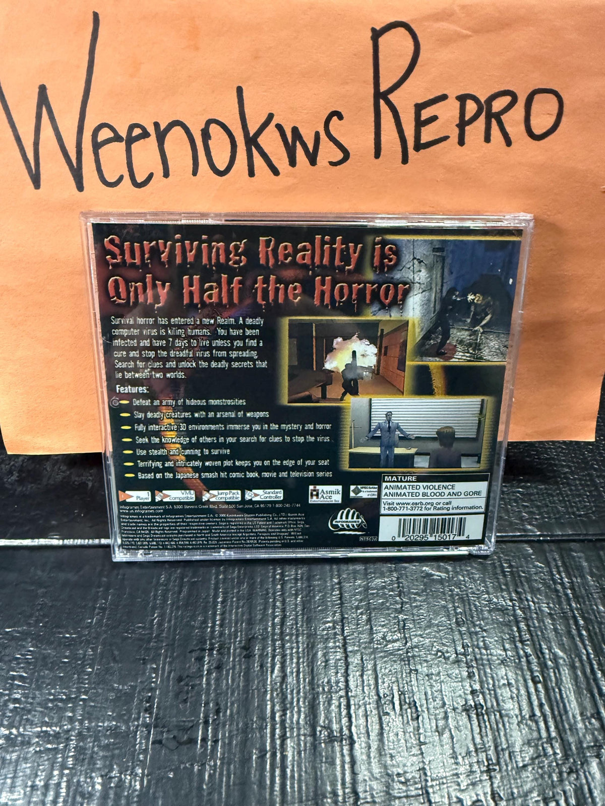 The Ring Terrors Realm REPRODUCTION CASE No Disc Dreamcast