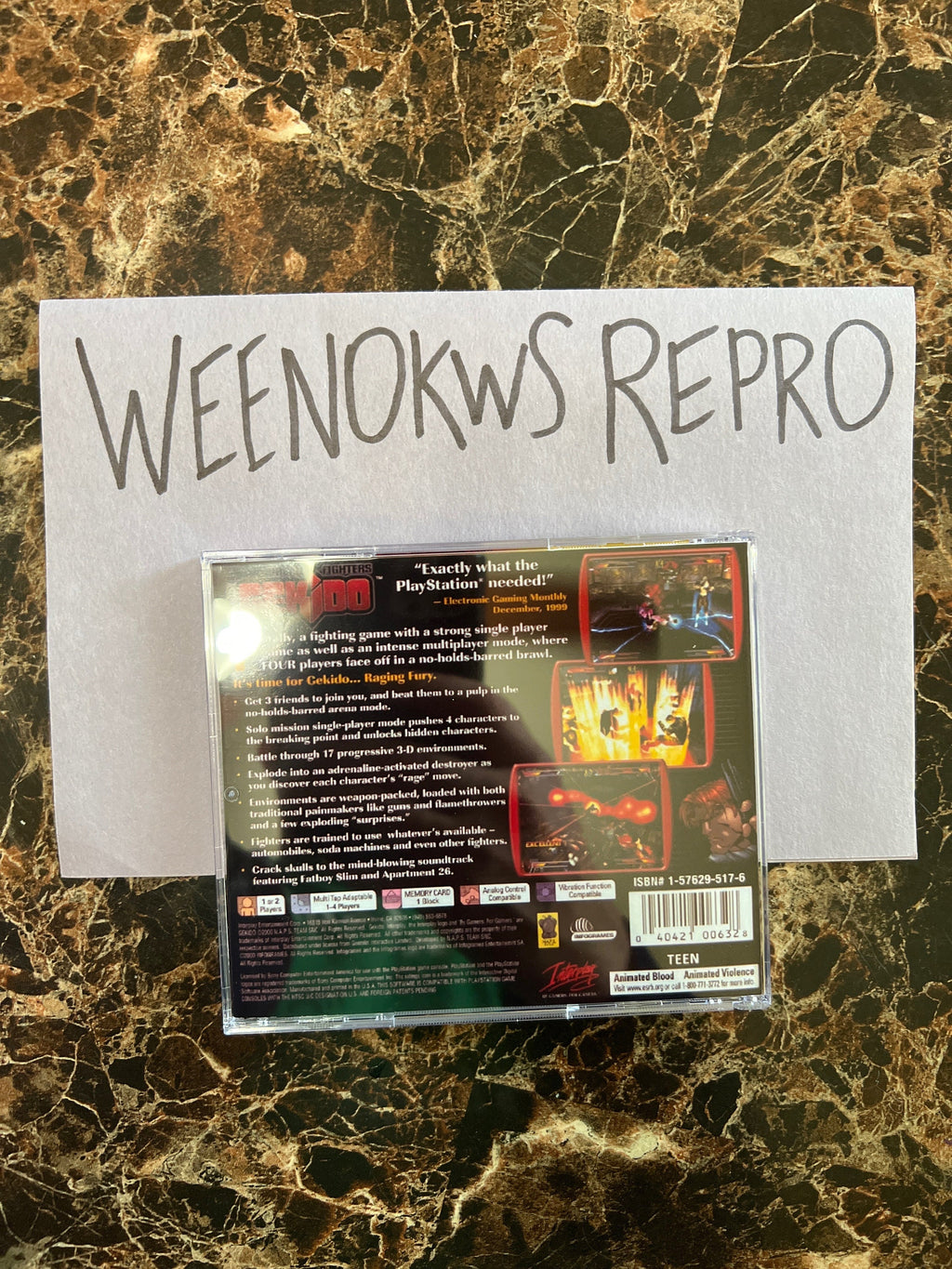 Gekido REPLACMENT CASE No Disc! Ps1