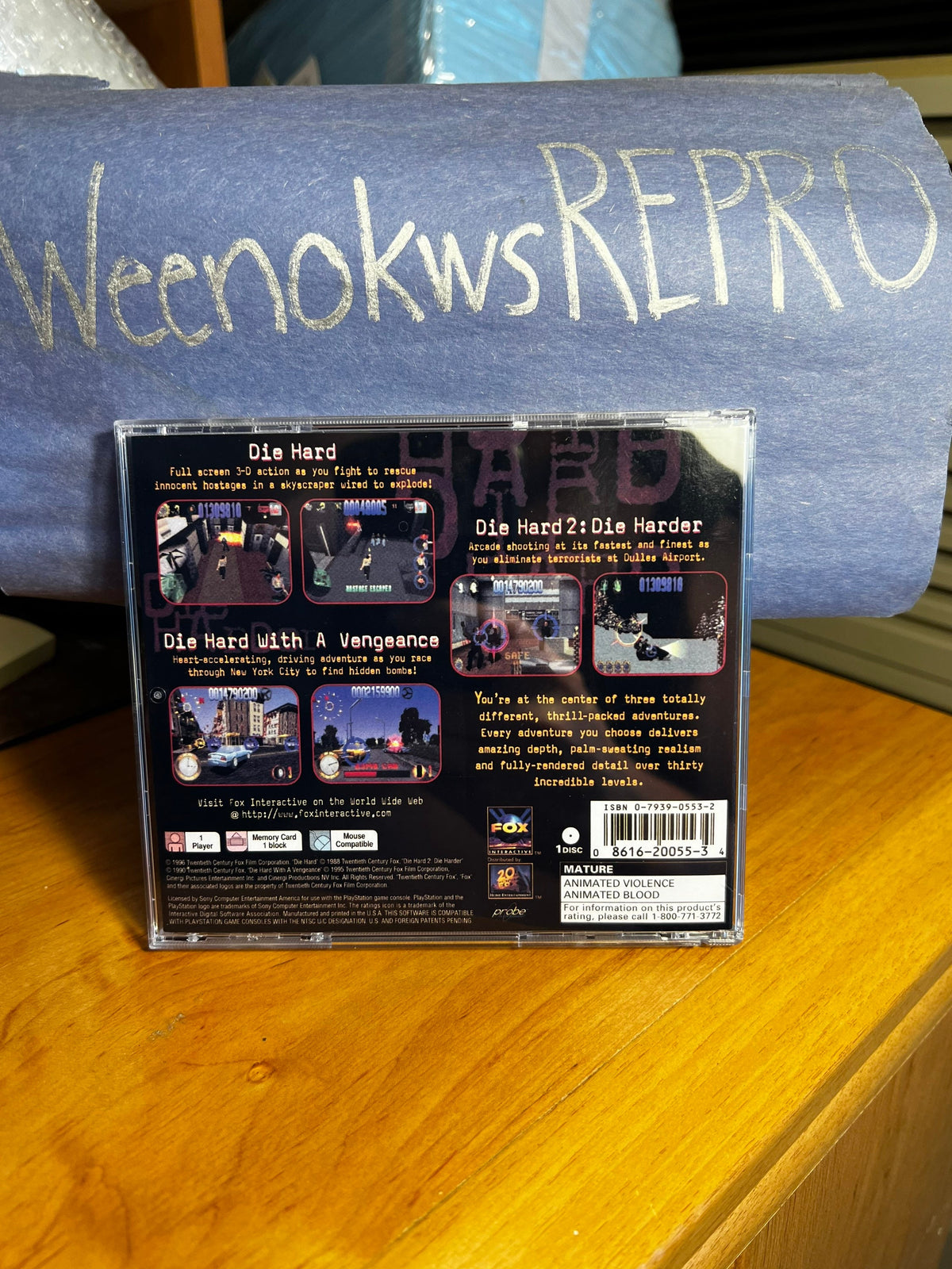 Die Hard Trilogy REPLACMENT CASE No Disc! Ps1