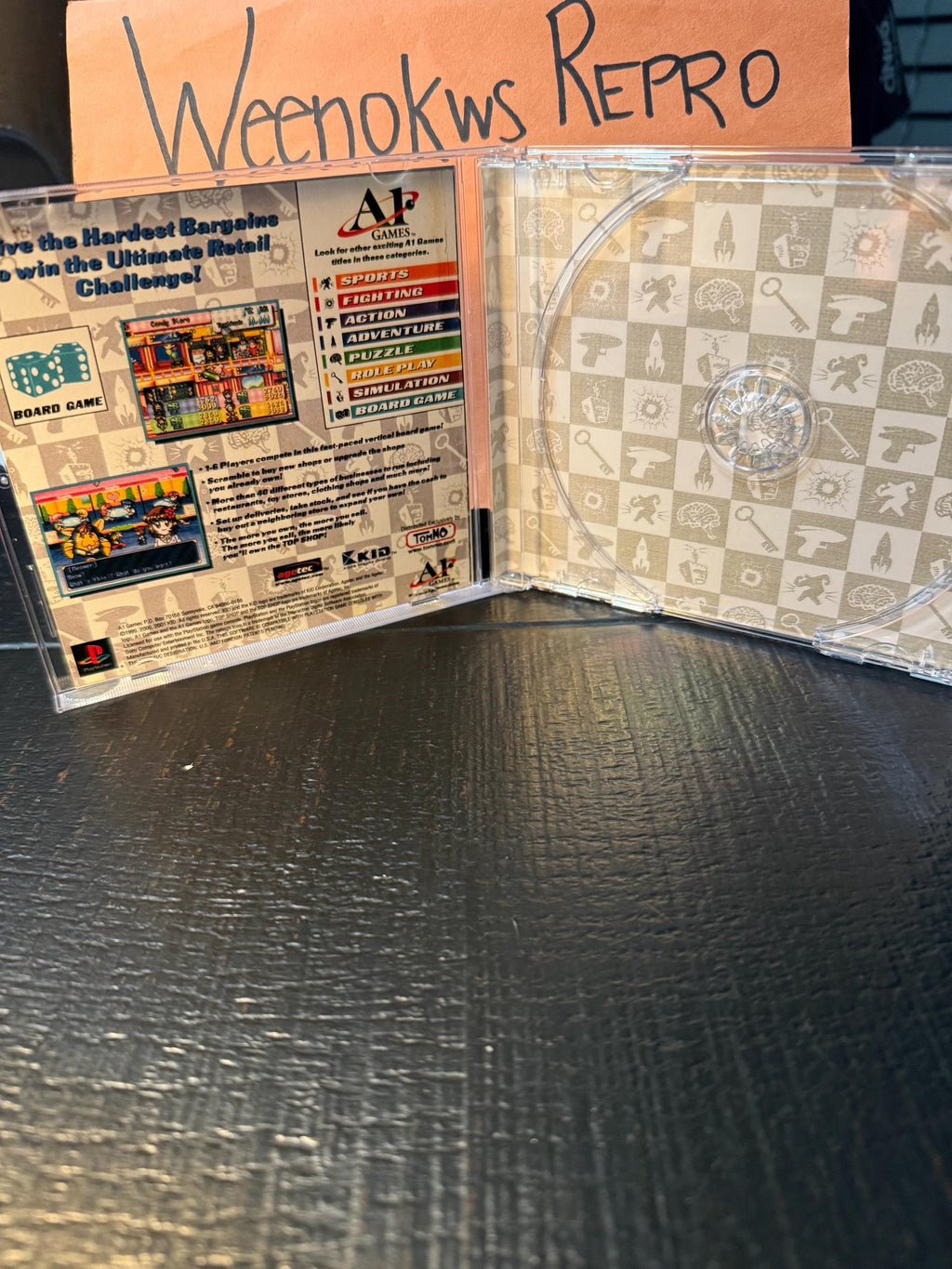 Board Game Top Shop REPLACMENT CASE No Disc ps1