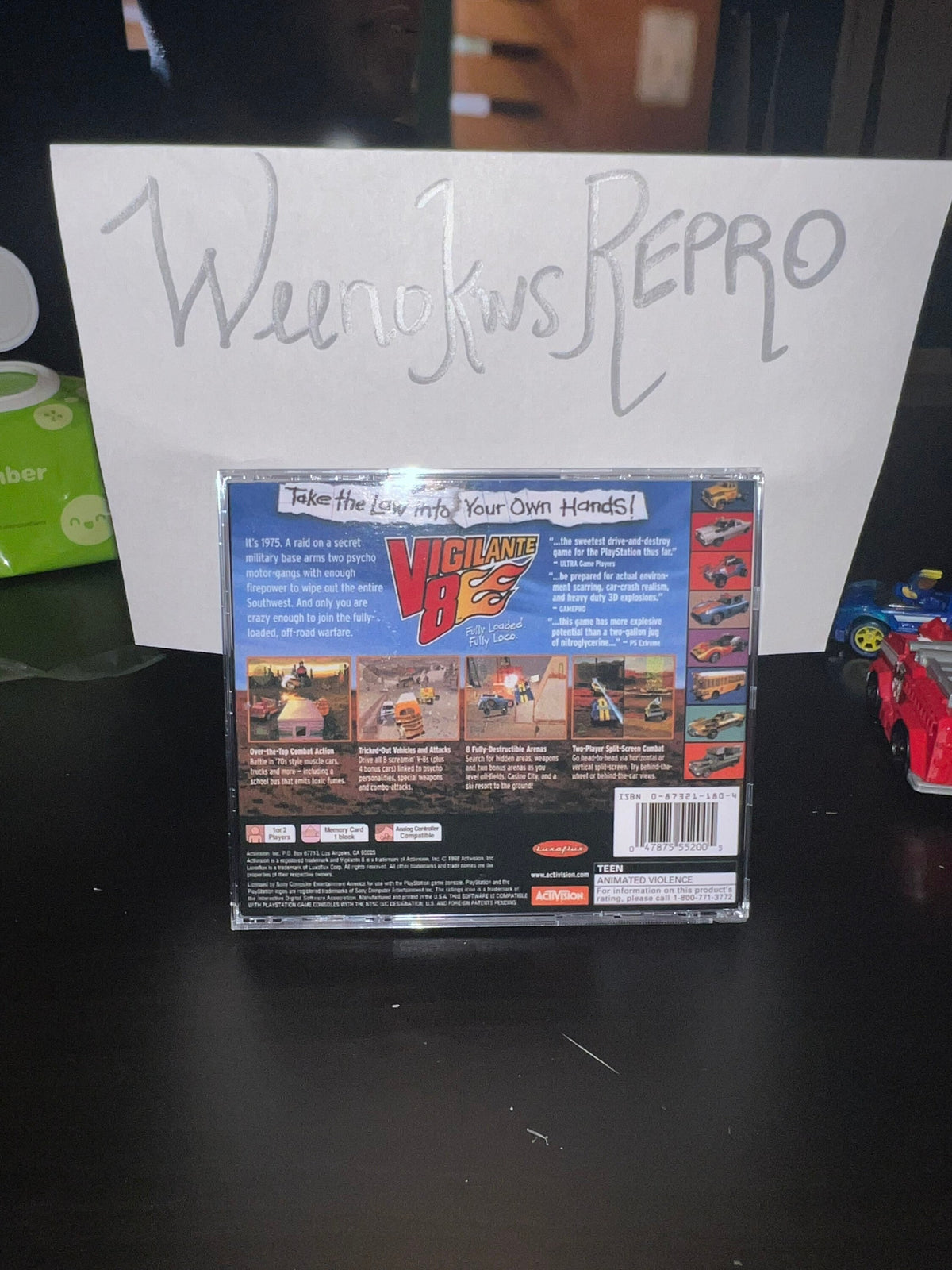 Vigilante 8 REPLACMENT CASE No Disc! Ps1