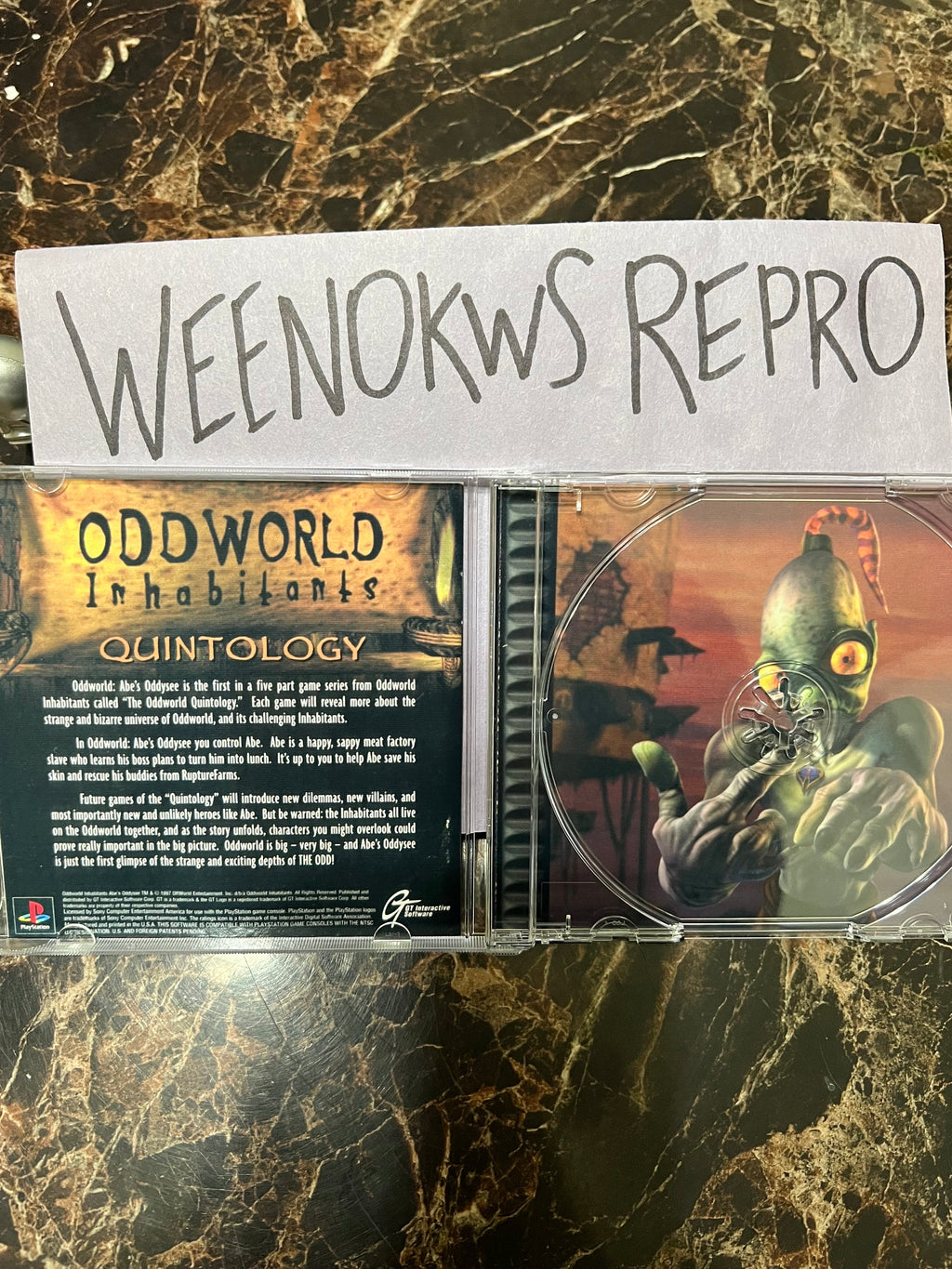 Oddworld Abe’s Odyssey ps1 REPLACMENT CASE Only No Disc