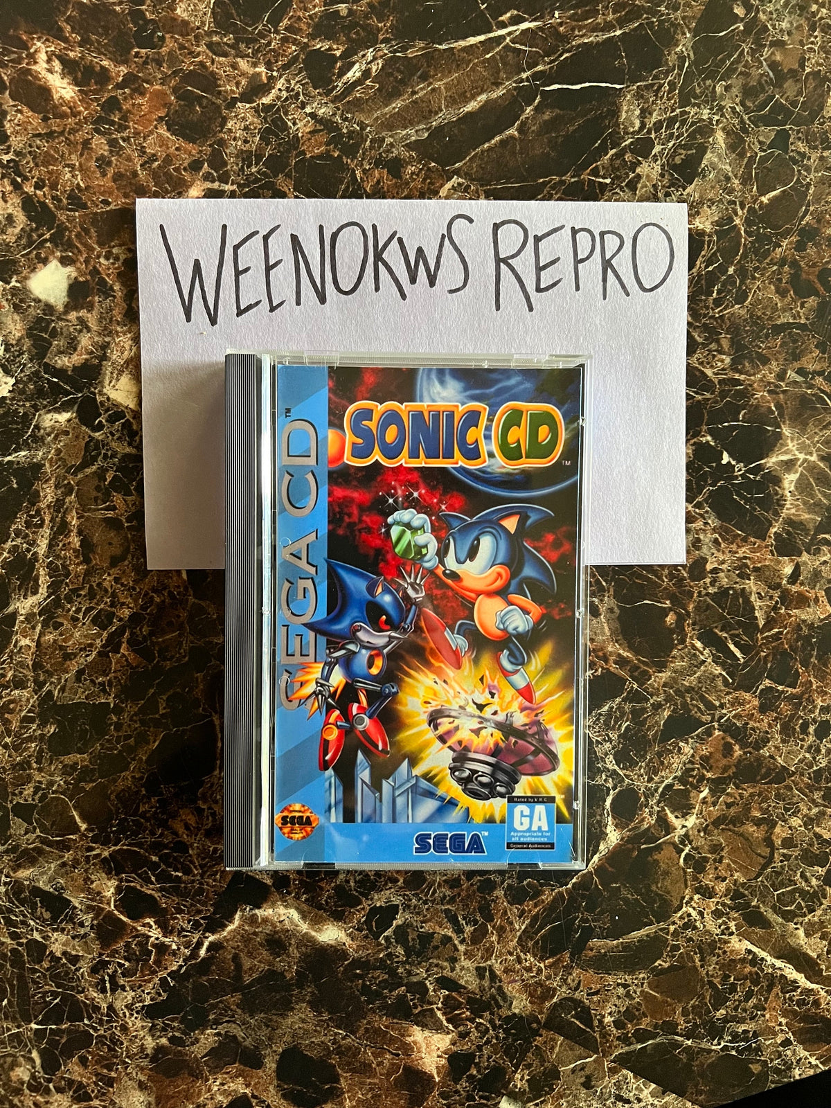 Sonic CD REPLACEMENT CASE No Disc! Sega Cd
