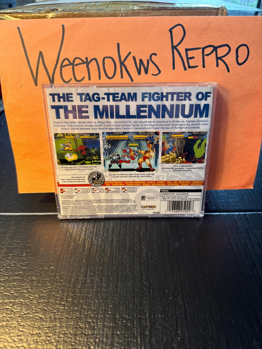 Marvel vs. Capcom: Clash of Super Heroes Dreamcast Reproduction CASE & ART ONLY