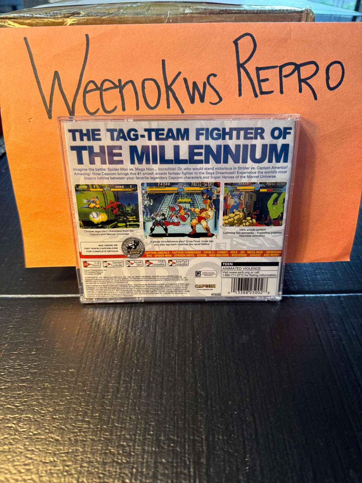 Marvel vs. Capcom: Clash of Super Heroes Dreamcast Reproduction CASE & ART ONLY