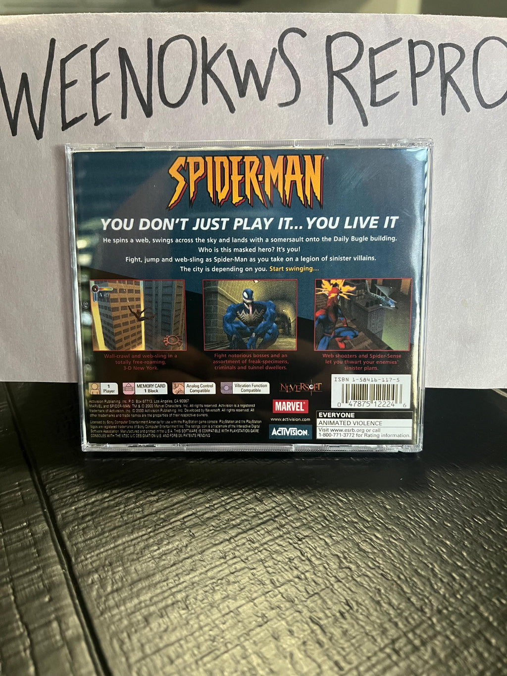 Spiderman REPLACMENT CASE No Disc ps1