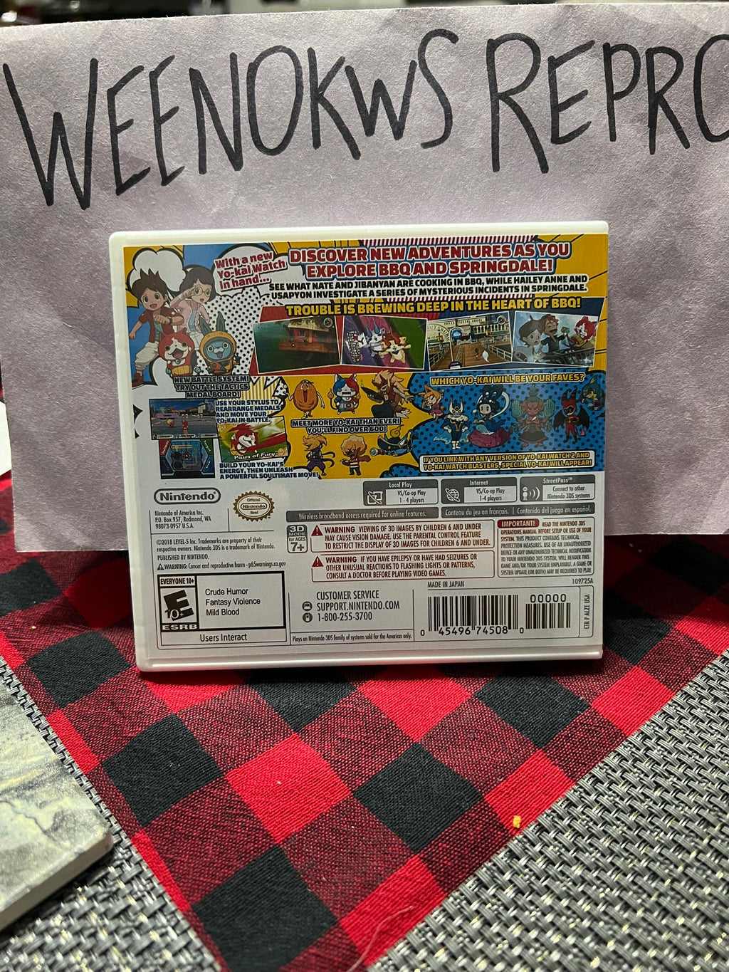 Yo Kai Watch 3 REPLACEMENT CASE No Game! Nintendo 3ds