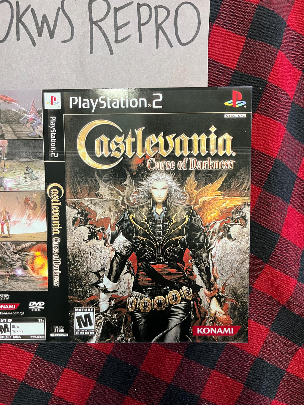 Castlevania Curse of Darkness REPLACEMENT ART Only No Disc No Case Ps2