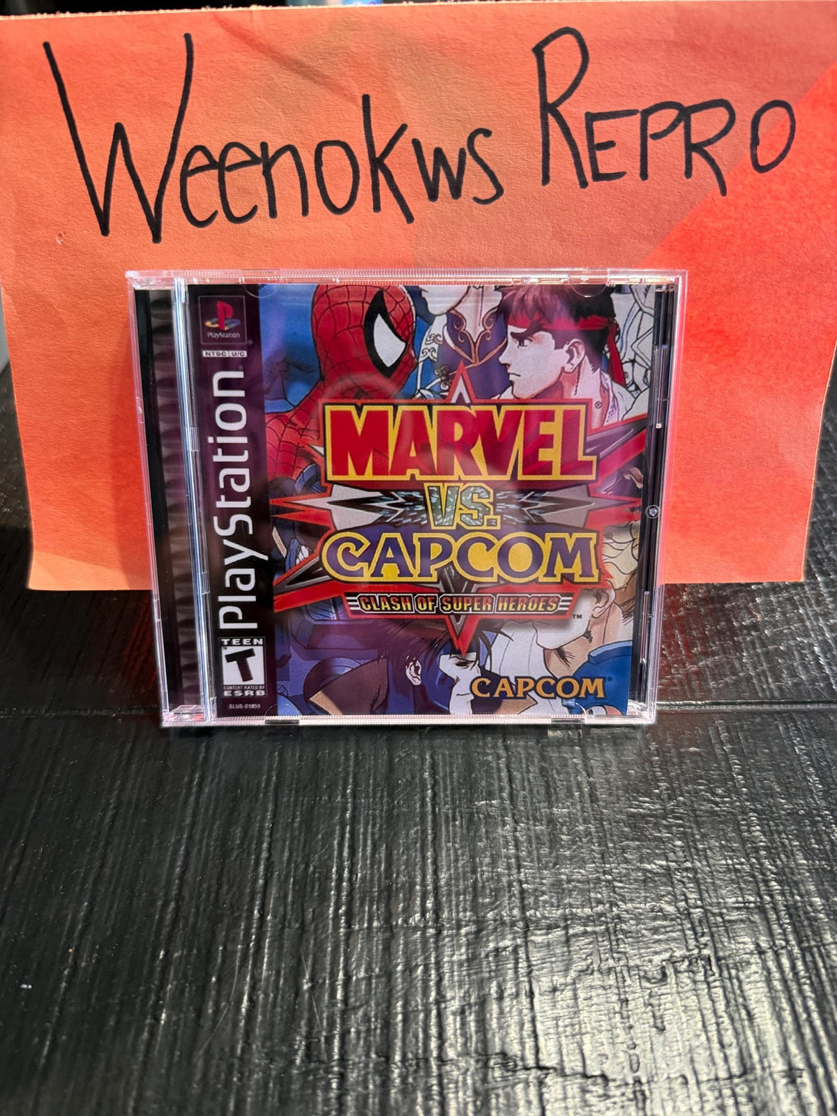 Marvel vs Capcom 1 Clash of Heroes REPLACMENT CASE No Disc Ps1