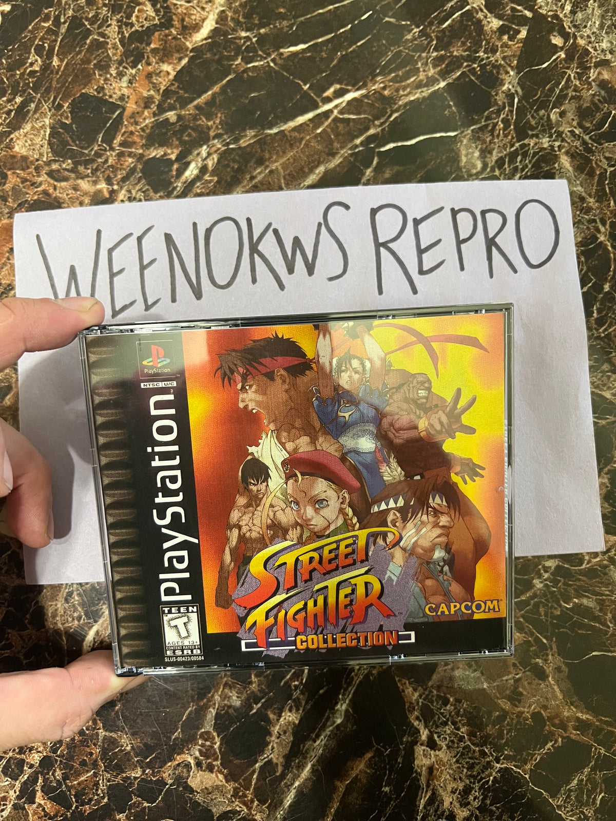 Street Fighter Collection REPLACEMENT CASE No Disc! Ps1 Thick Double Disc
