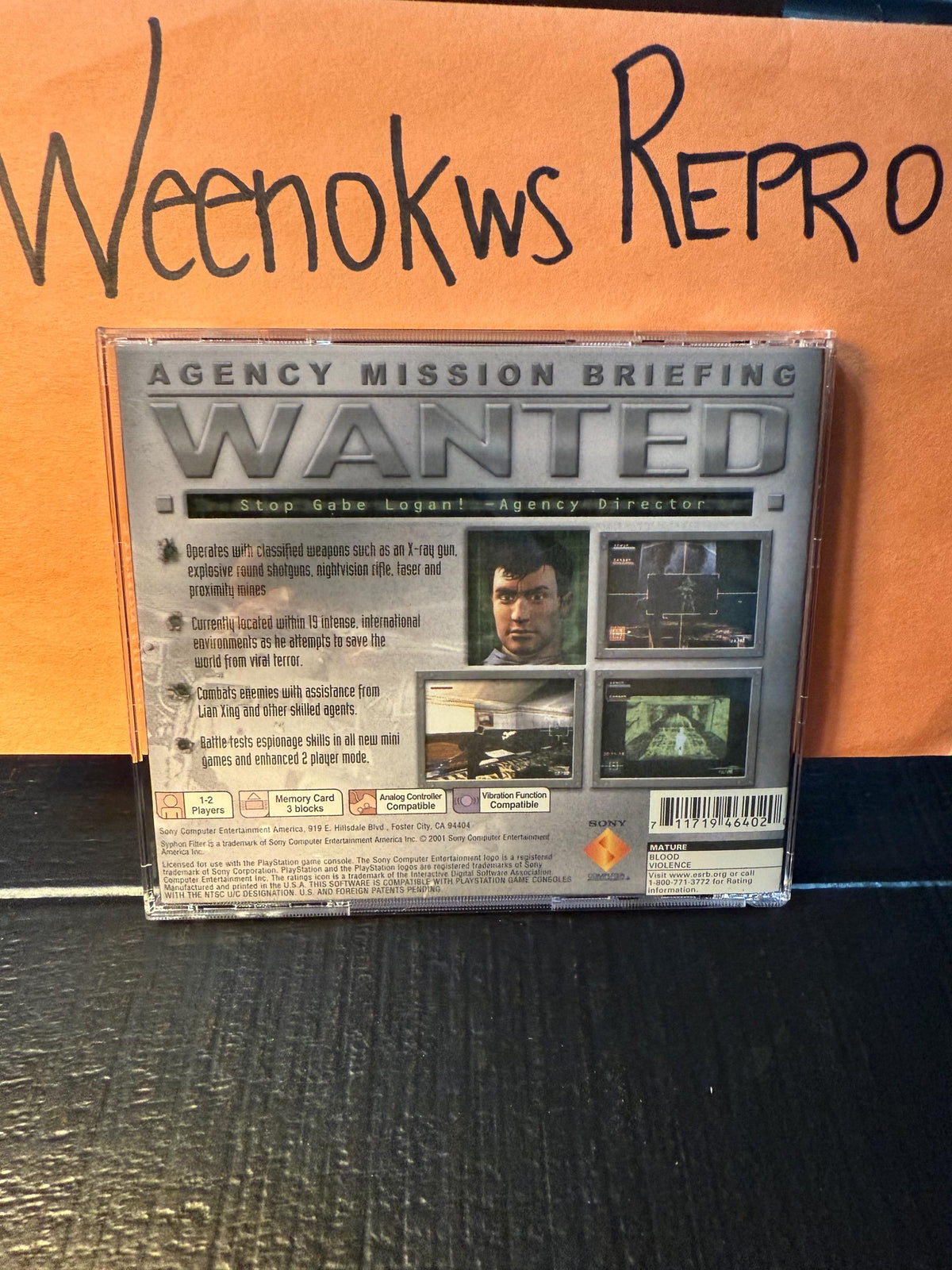 Syphon Filter 3 REPLACEMENT CASE No Disc ps1