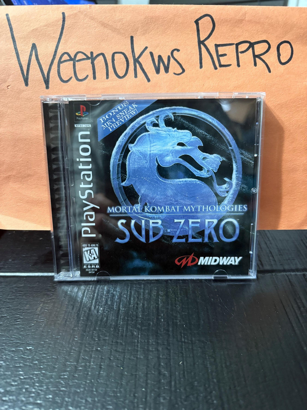 Mortal Kombat Mythologies Subzero REPLACMENT CASE No Disc Ps1