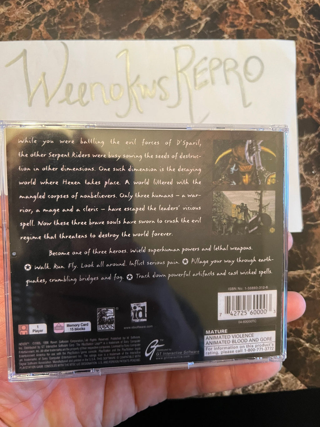 Hexen REPLACMENT CASE No Disc! Ps1