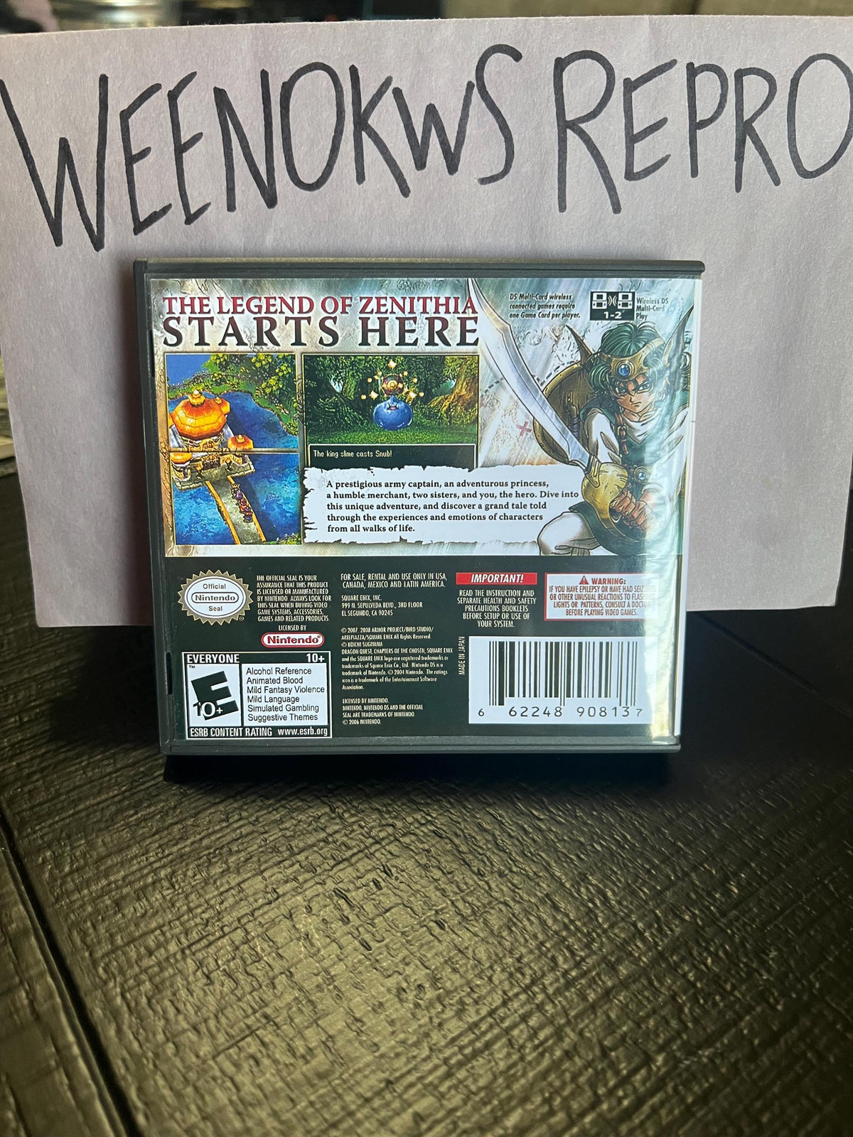 Dragon Quest IV 4 REPLACEMENT CASE No Game!! Nintendo Ds