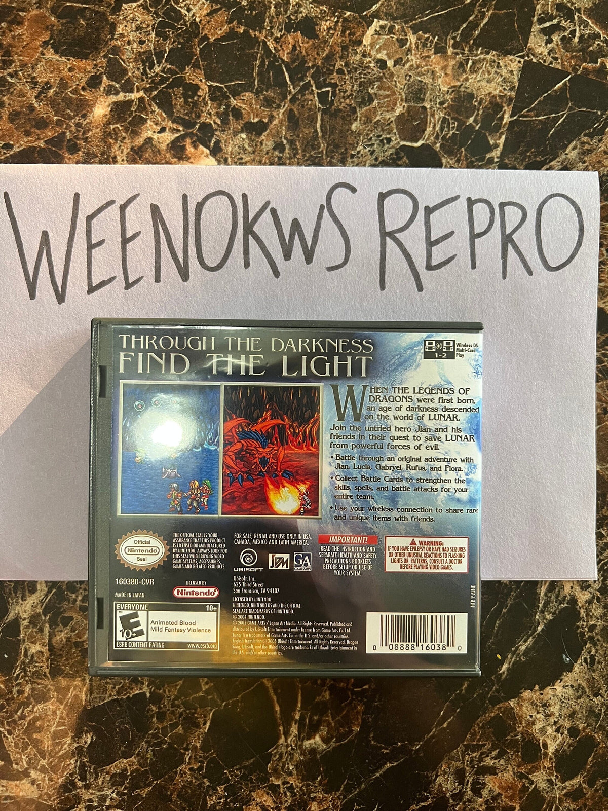Lunar Dragon Song REPLACEMENT CASE No Game! Nintendo Ds