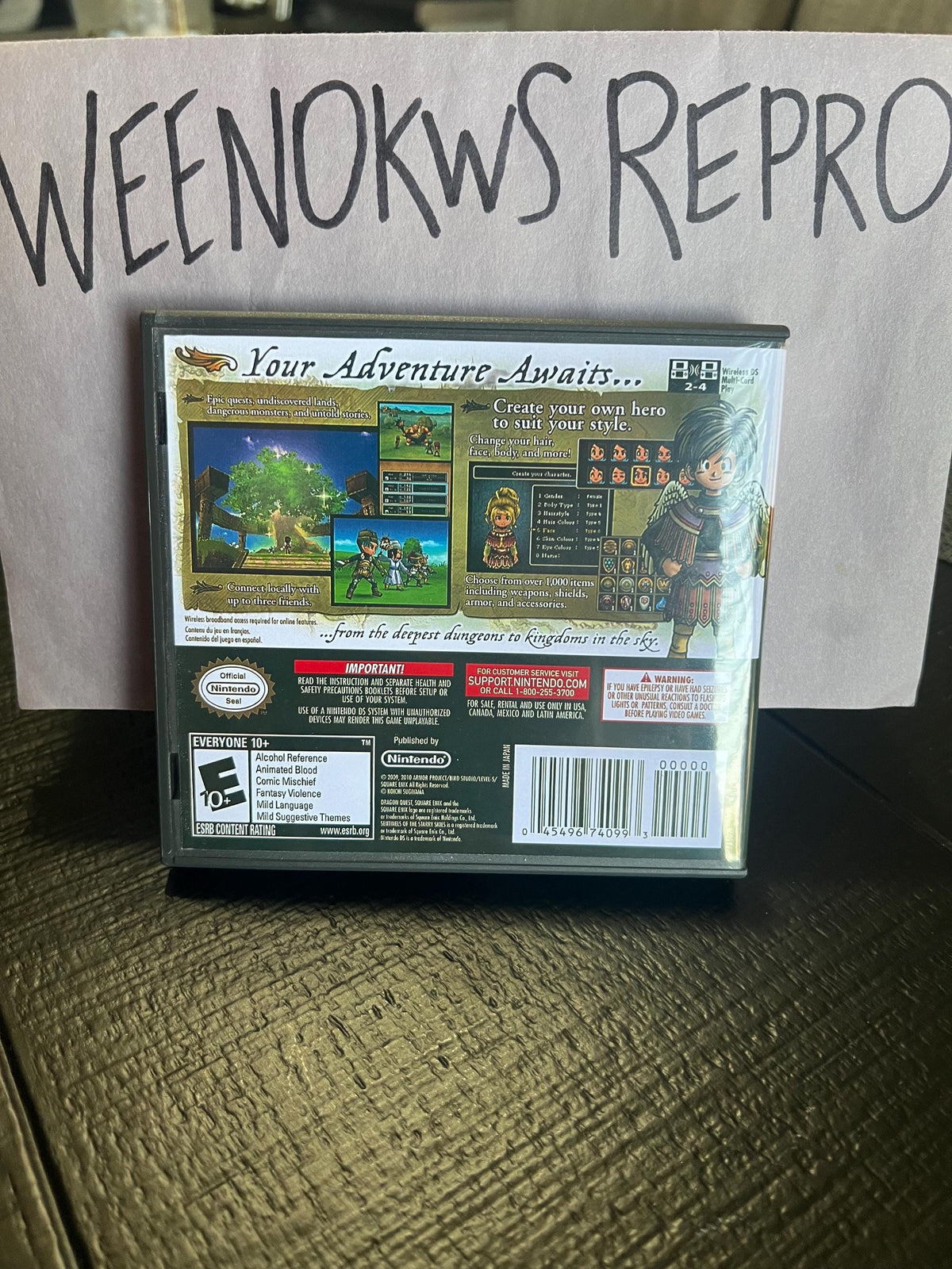 Dragon Quest IX 9 REPLACEMENT CASE No Game!! Nintendo Ds
