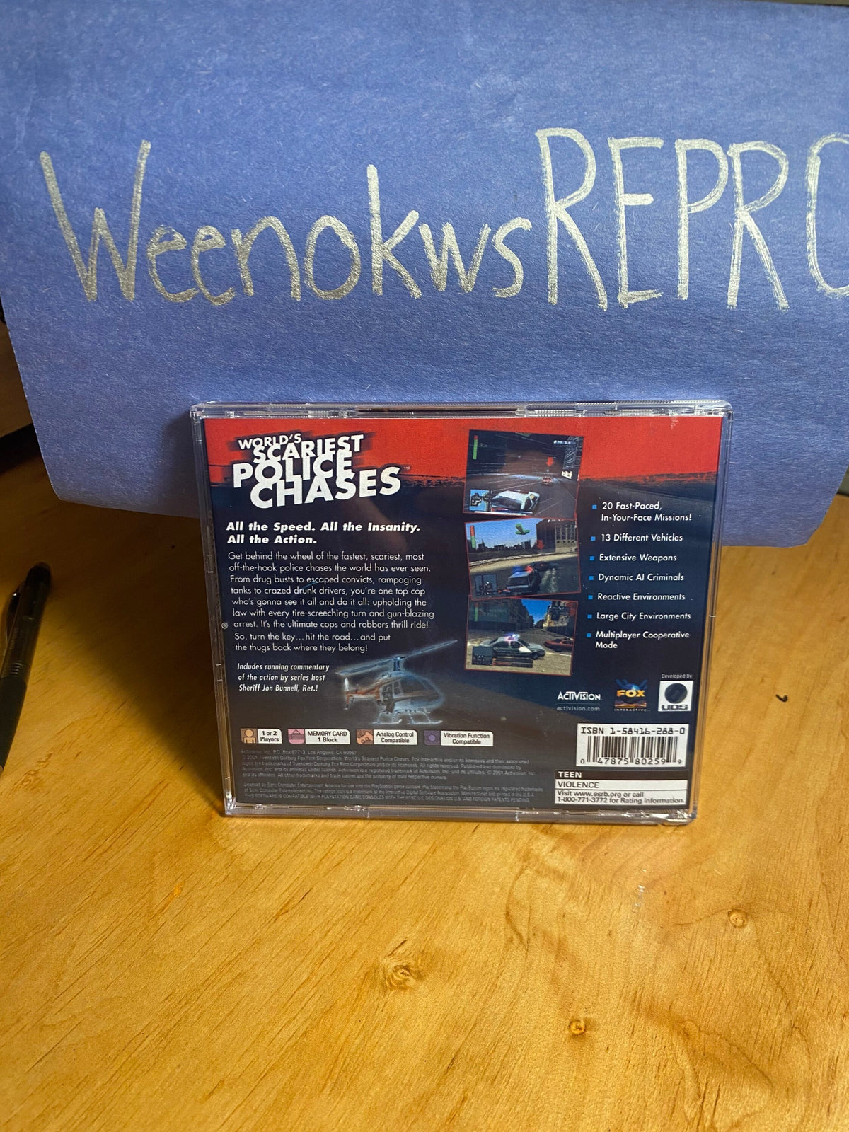 Worlds Scariest Police Chases REPLACEMENT CASE No Disc ps1