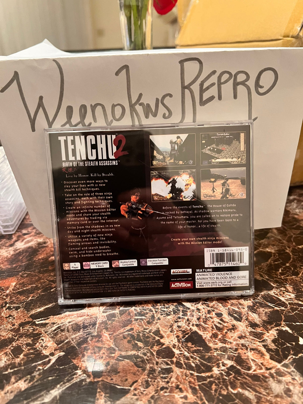 Tenchu 2 Birth of the Stealth Assassins REPLACEMENT CASE No Disc! Ps1