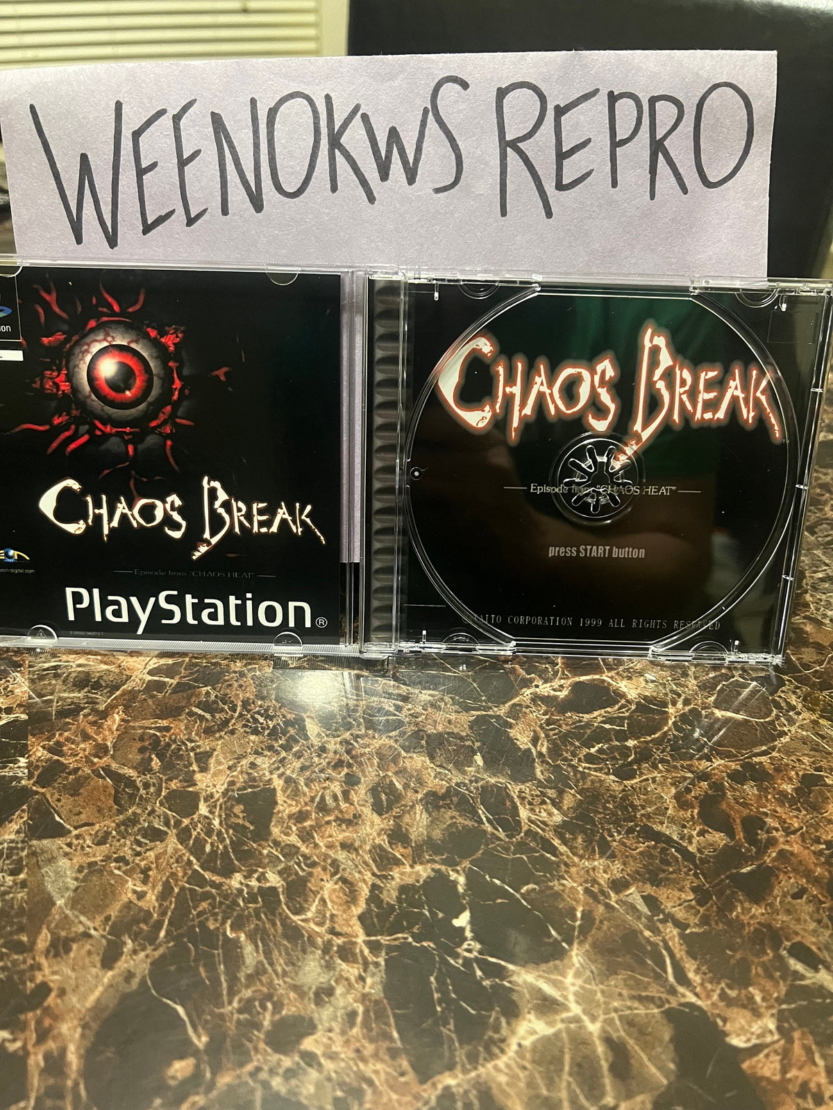 Chaos Break REPLACEMENT CASE No Disc! PAL  Ps1