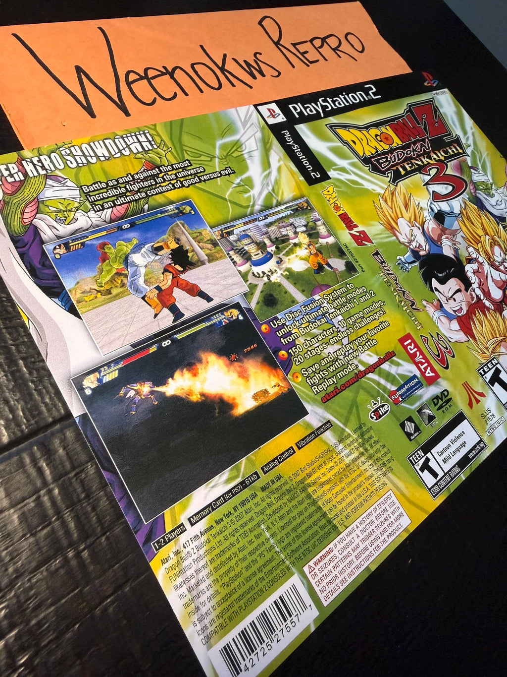 Dragon Ball Z Budokai Tenkaichi 3 REPLACEMENT ART Only No Disc No Case Ps2