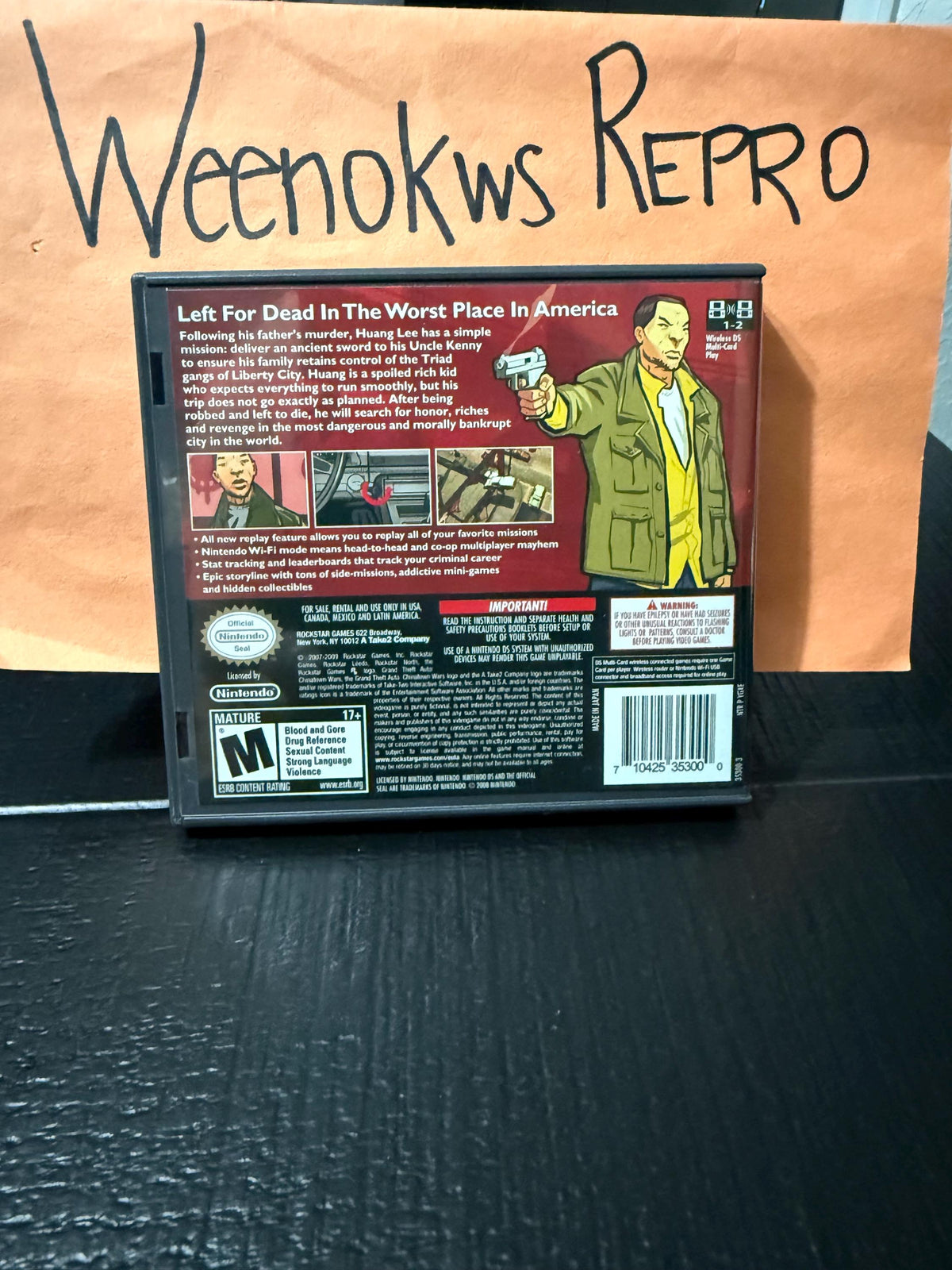 GTA Chinatown Wars REPLACEMENT Case No Game! Nintendo DS