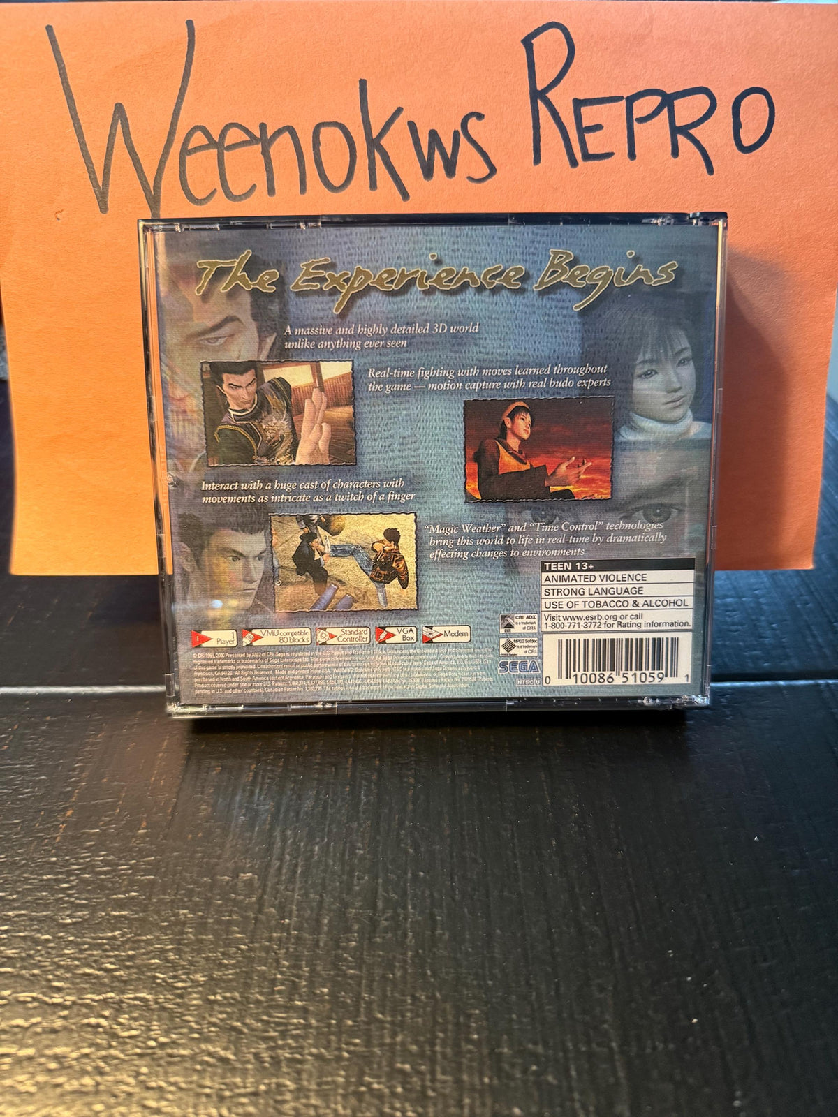 Shenmue REPRODUCTION CASE No Disc Dreamcast