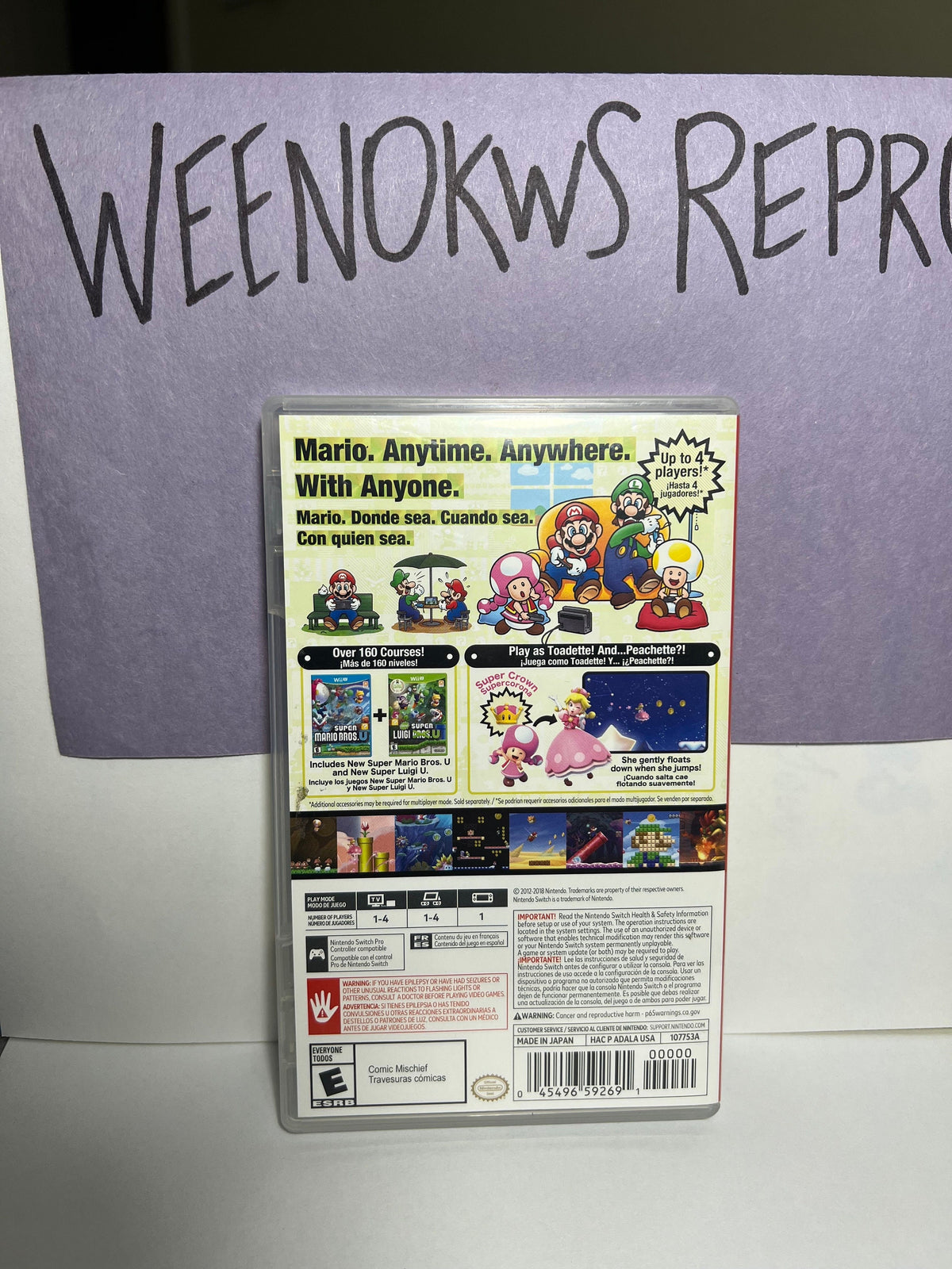 New Super Mario Bros. U Deluxe REPLACEMENT CASE No Game! Nintendo Switch