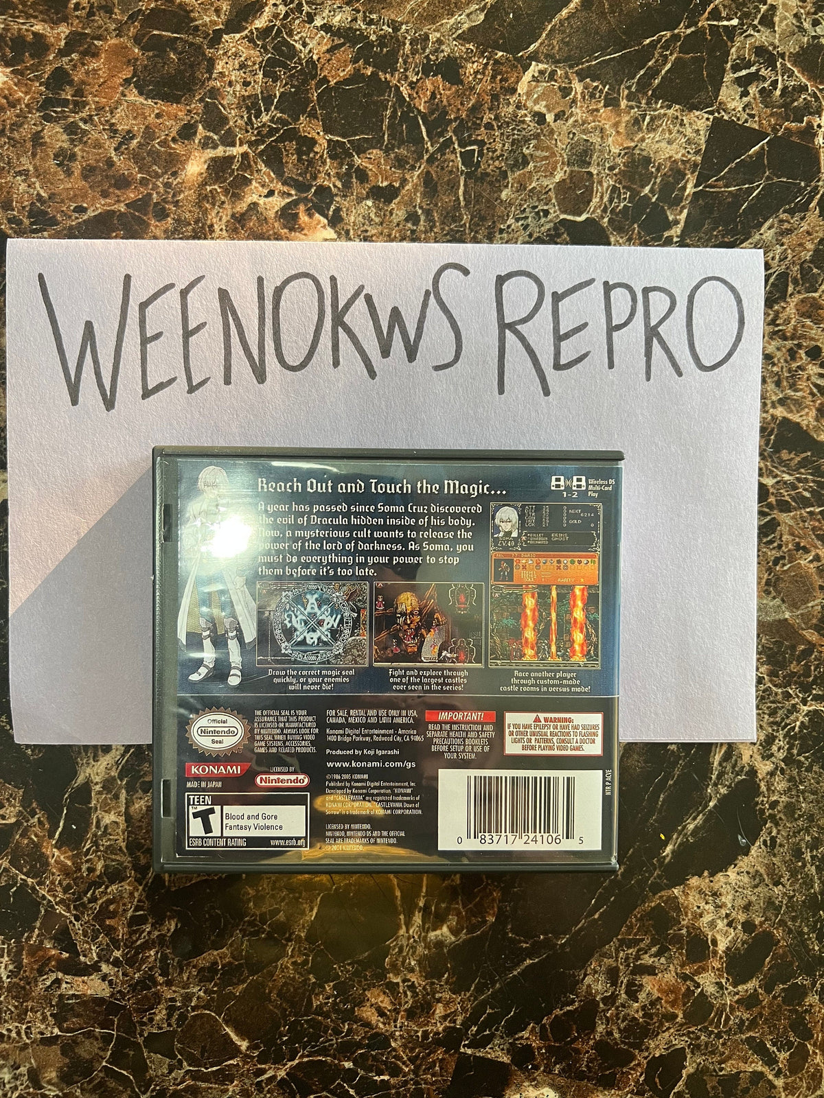 Castlevania Dawn of Sorrow REPLACEMENT CASE No Game! Nintendo Ds