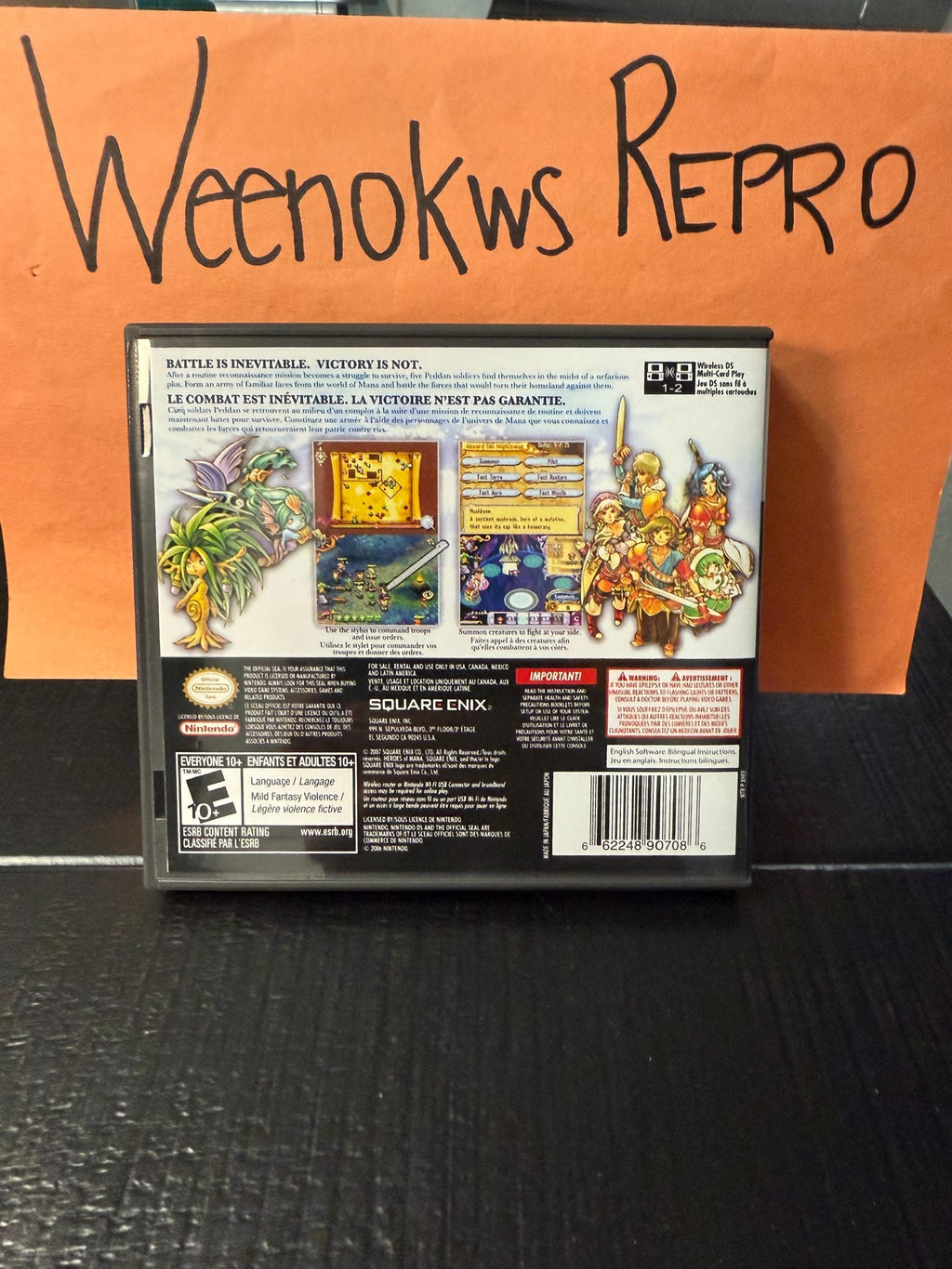 Heroes of Mana REPLACEMENT CASE No Game! Nintendo Ds