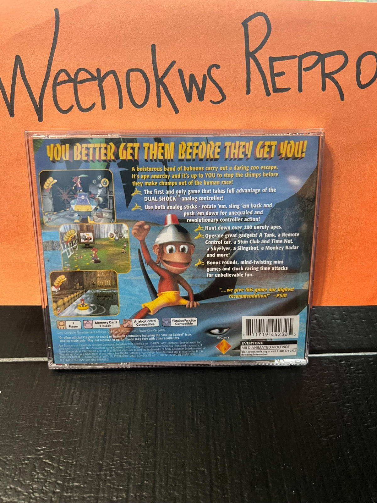 Ape Escape REPLACMENT Case Only No Disc