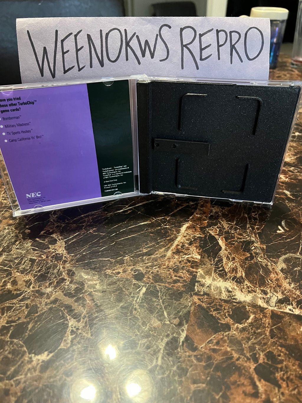Darkwing Duck REPRODUCTION Case No Game 3D Printed Turbo Grafx
