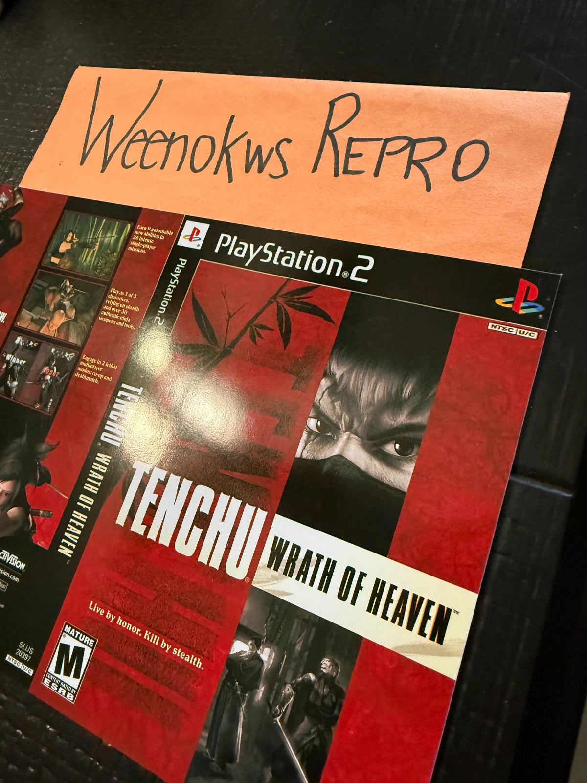 Tenchu Wrath of Heaven REPLACEMENT Art Only! No Disc No Case Ps2