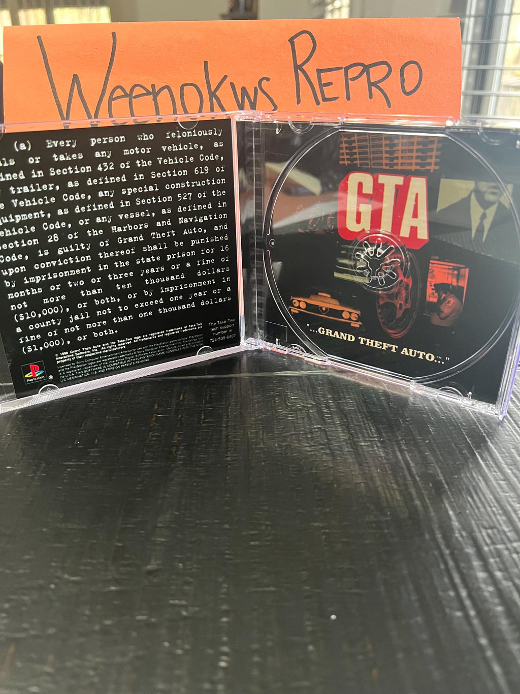 Grand Theft Auto 1 GTA REPLACMENT CASE No Disc Ps1