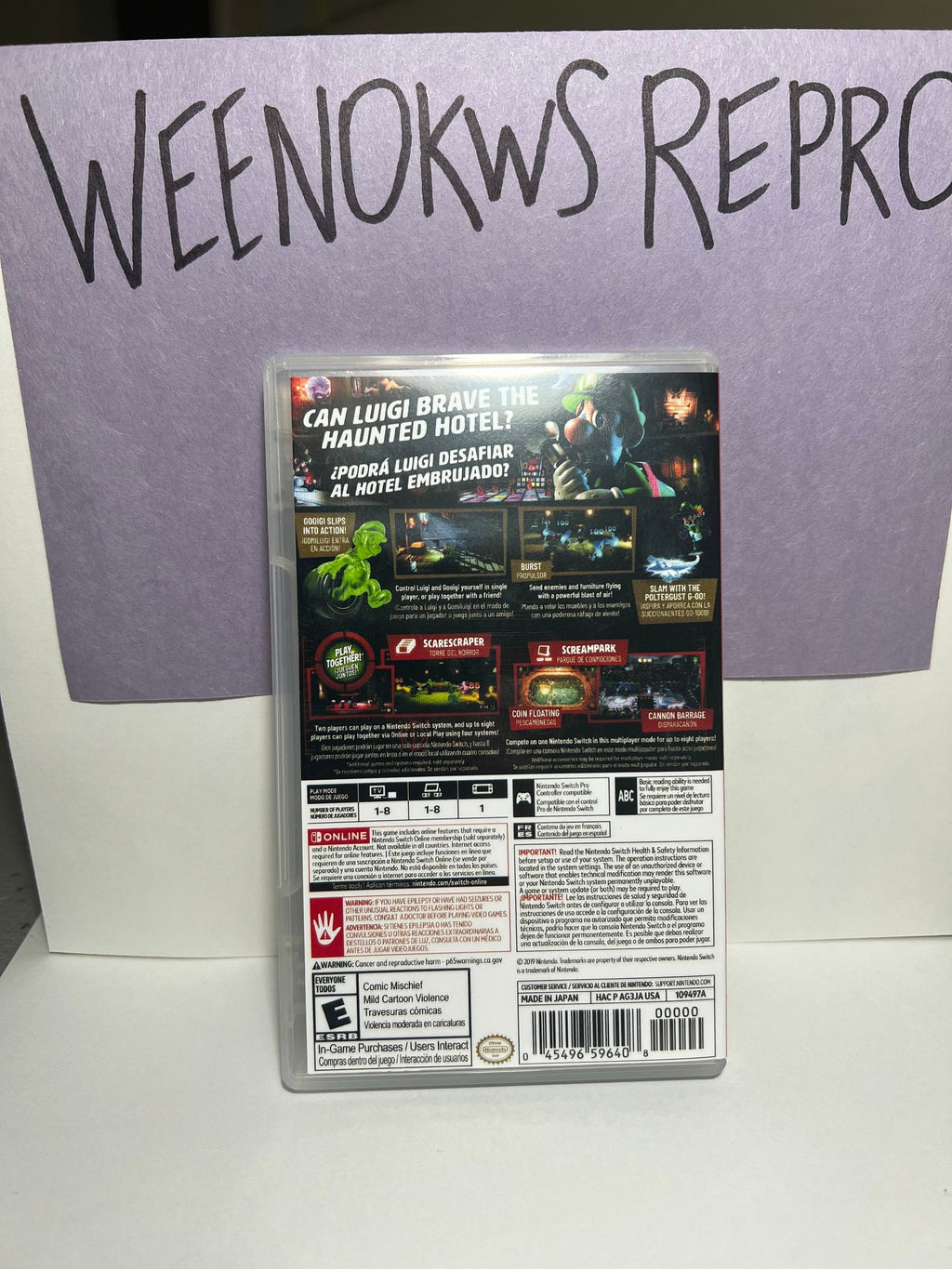 Luigi’s Mansion 3 REPLACEMENT CASE No Game! Nintendo Switch