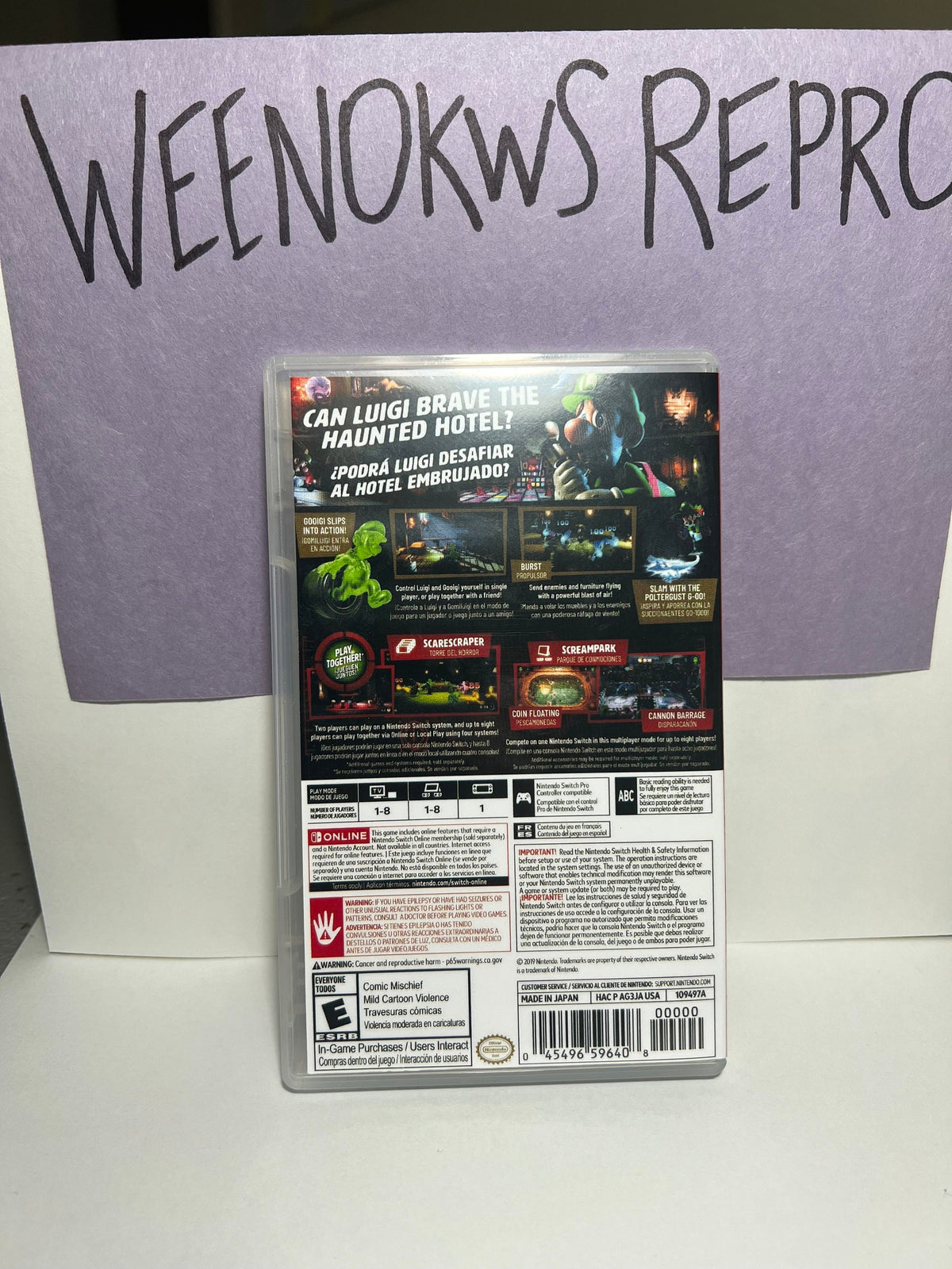 Luigi’s Mansion 3 REPLACEMENT CASE No Game! Nintendo Switch