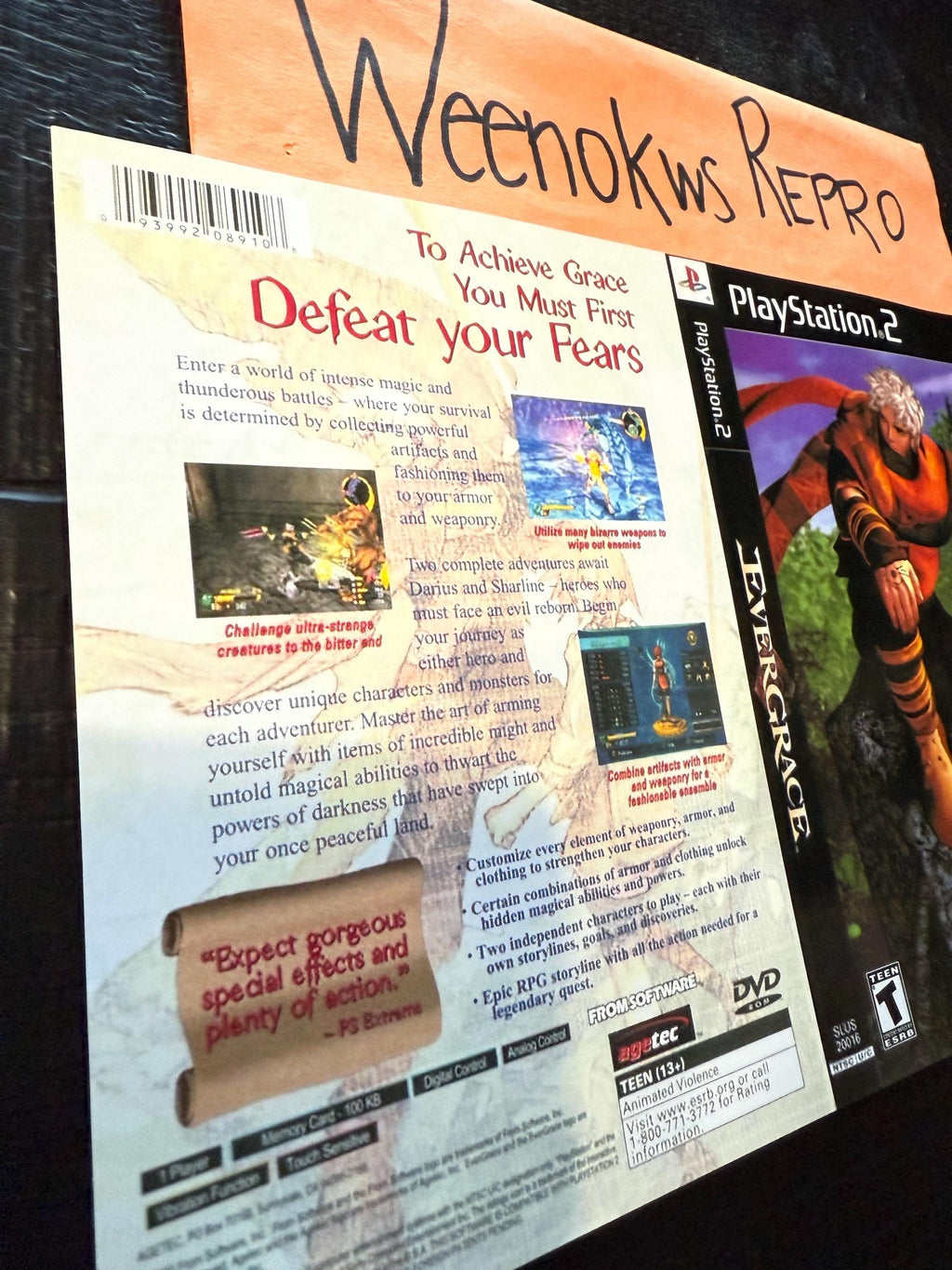 Evergrace REPLACEMENT ART Only No Disc No Case Ps2
