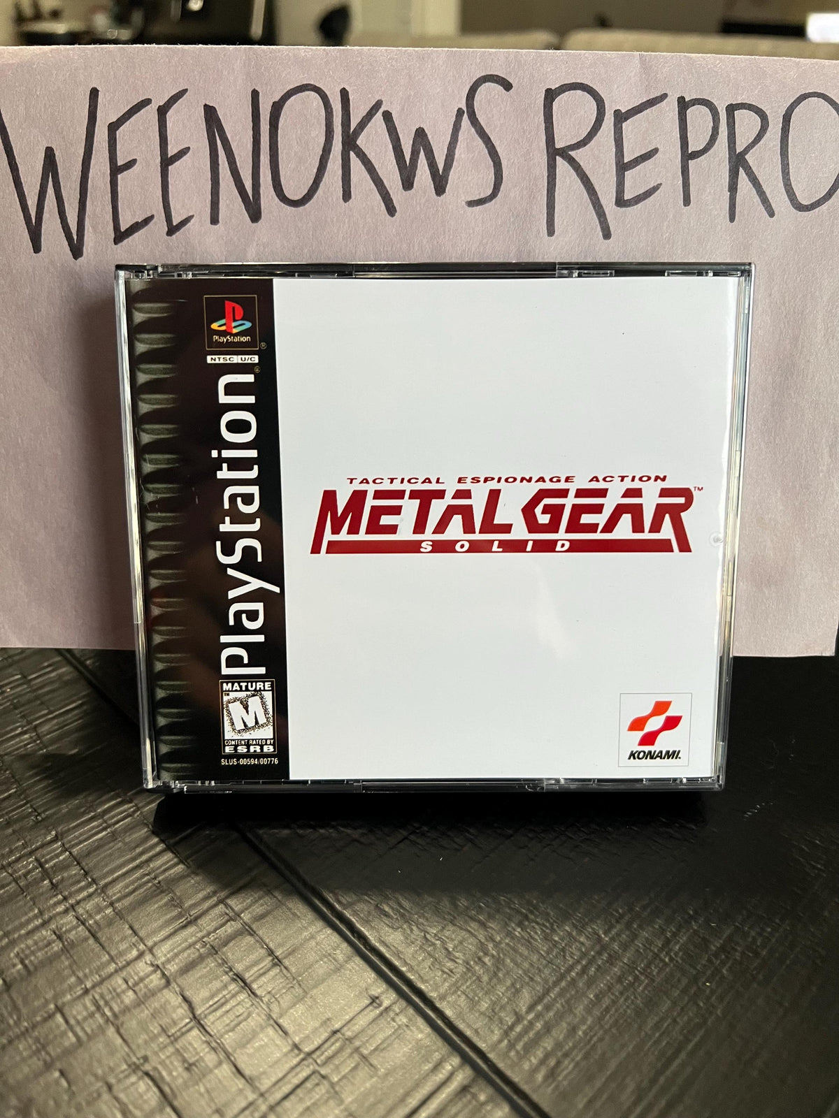 Metal Gear Solid 1 REPLACMENT CASE No Disc black label ps1