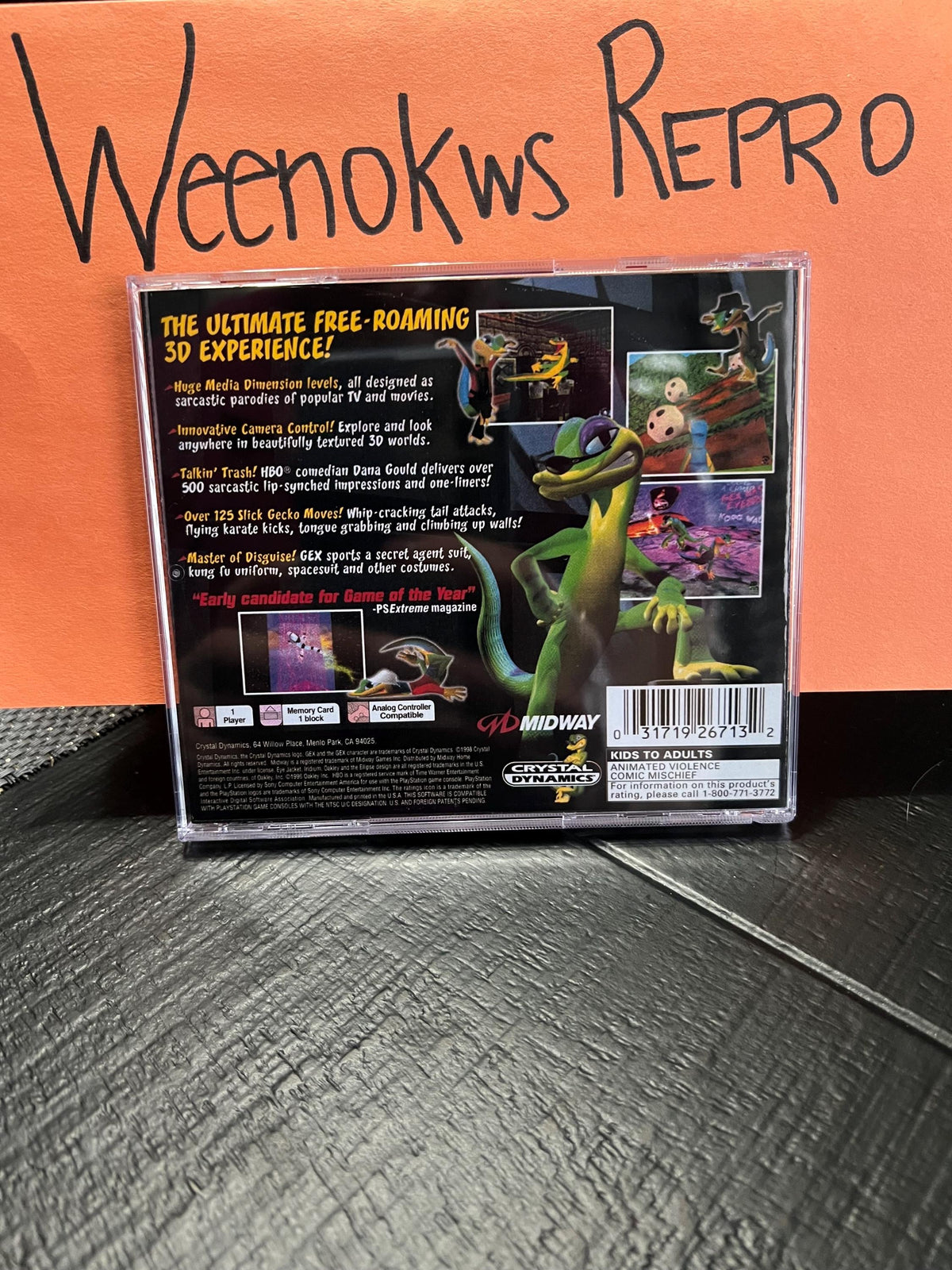 Gex 2 Enter the Gecko REPLACMENT CASE No Disc ps1
