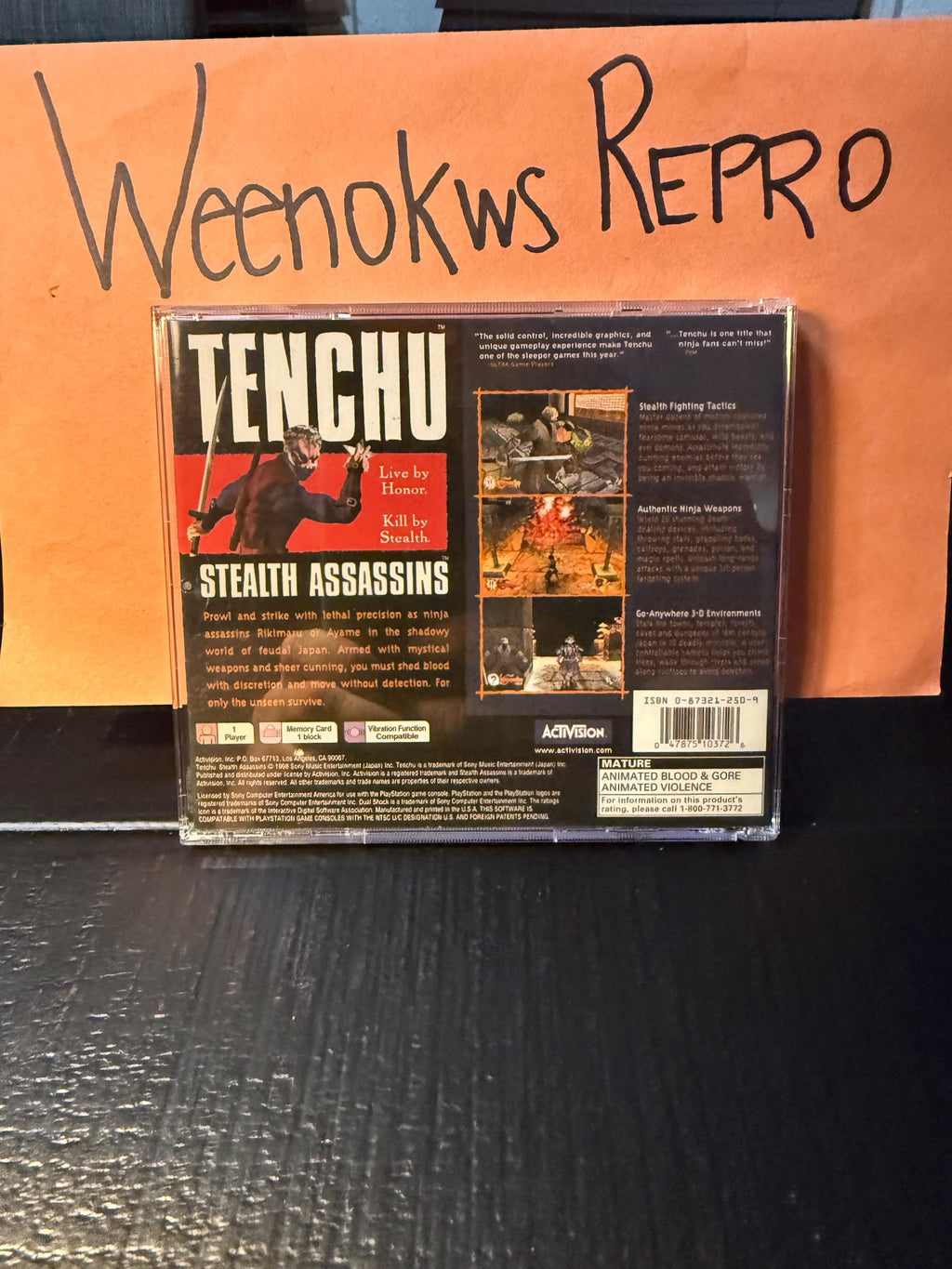 Tenchu Stealth Assassins REPLACMENT CASE No Disc ps1