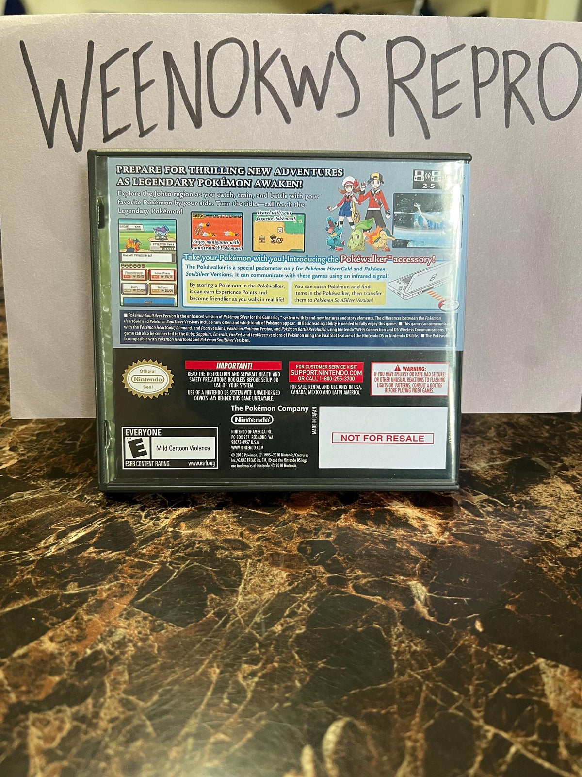 Pokémon Pokemon Soulsilver Version REPLACEMENT CASE No Game! Nintendo DS