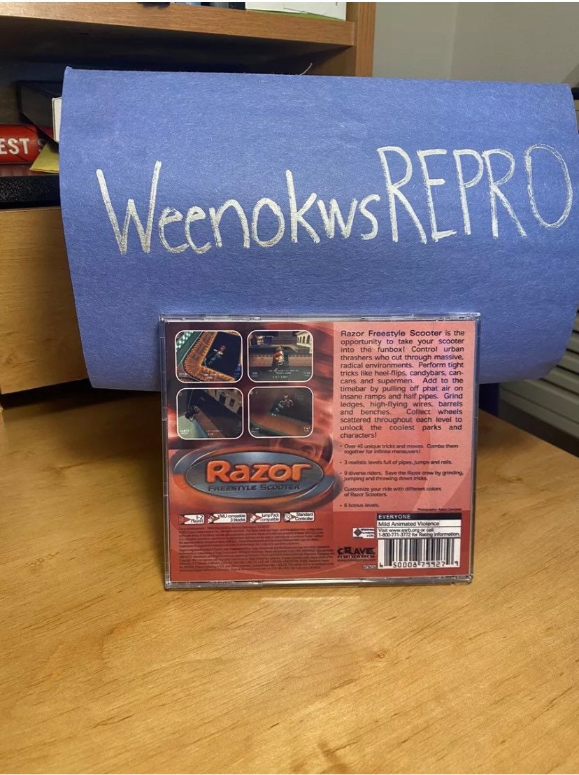 Razor Freestyle Scooter REPRODUCTION CASE No Disc Dreamcast