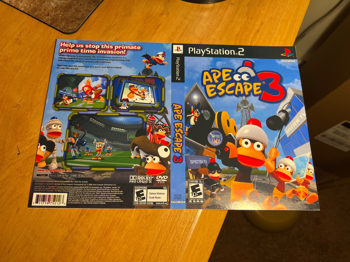 Ape Escape 3 REPLACEMENT Art Only! No Disc No Case