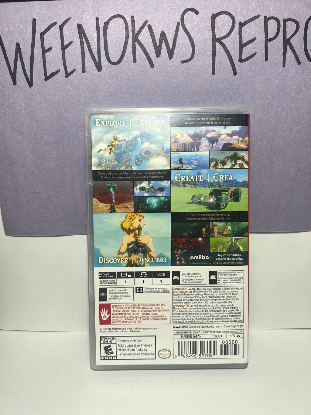The Legend of Zelda Tears of the Kingdom REPLACEMENT CASE No Game! Nintendo Switch