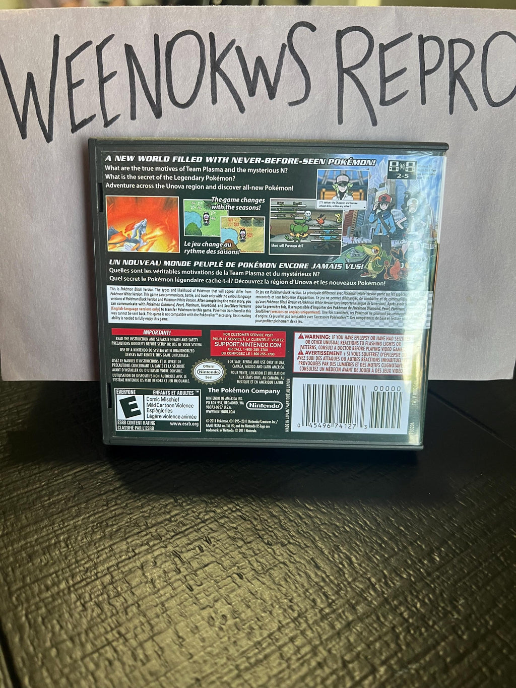 Pokémon Pokemon Black Version REPLACEMENT CASE No Game! Nintendo DS