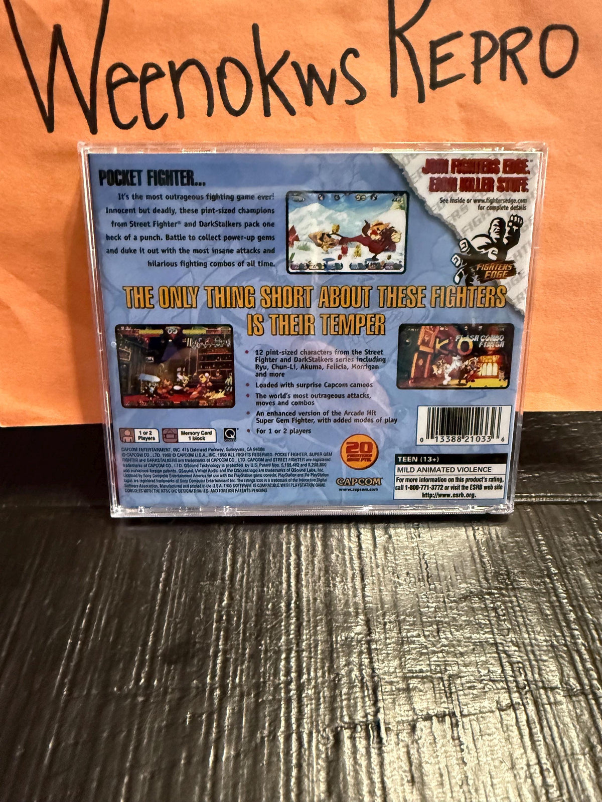 Pocket Fighter REPLACEMENT CASE No Disc! Ps1