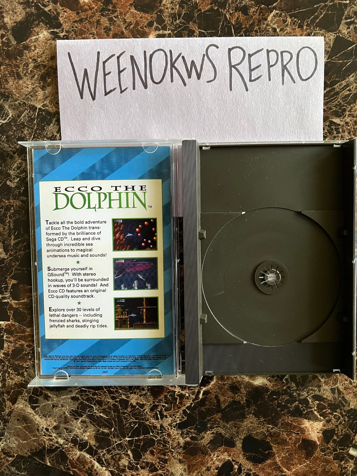Sonic CD REPLACEMENT CASE No Disc! Sega Cd