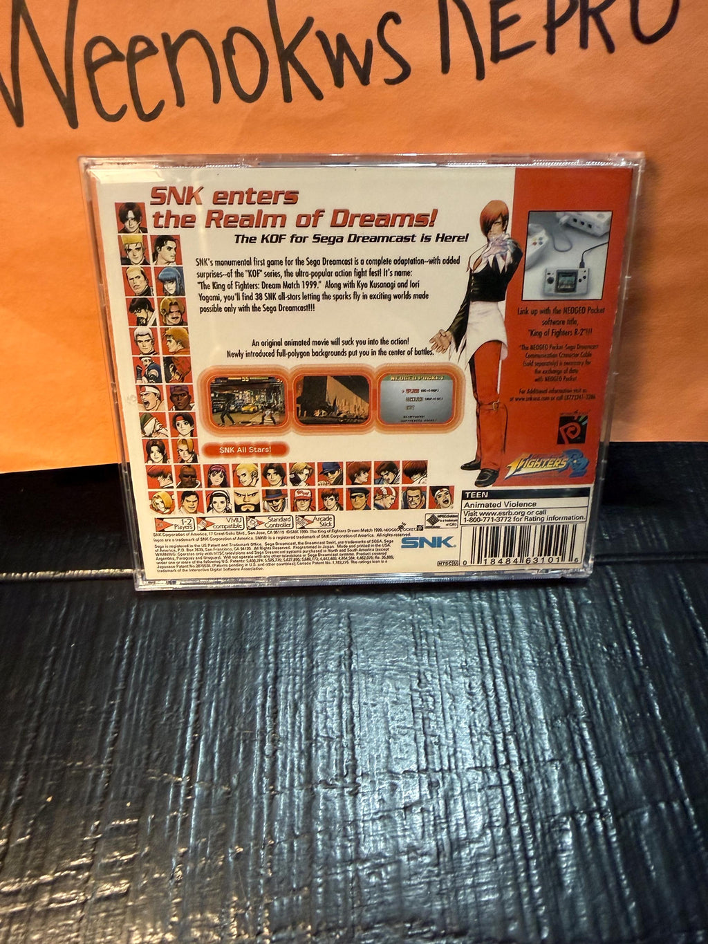 King of fighters 1999 Dream Match REPRODUCTION Case No Game Dreamcast